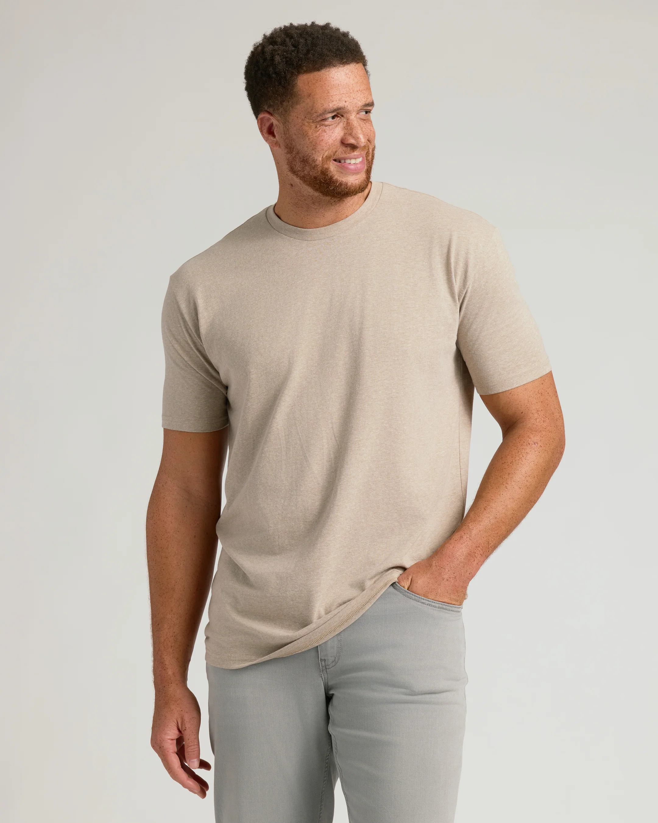 Heather Fennel Tall Straight Hem Crew Neck T-Shirt - Image 4