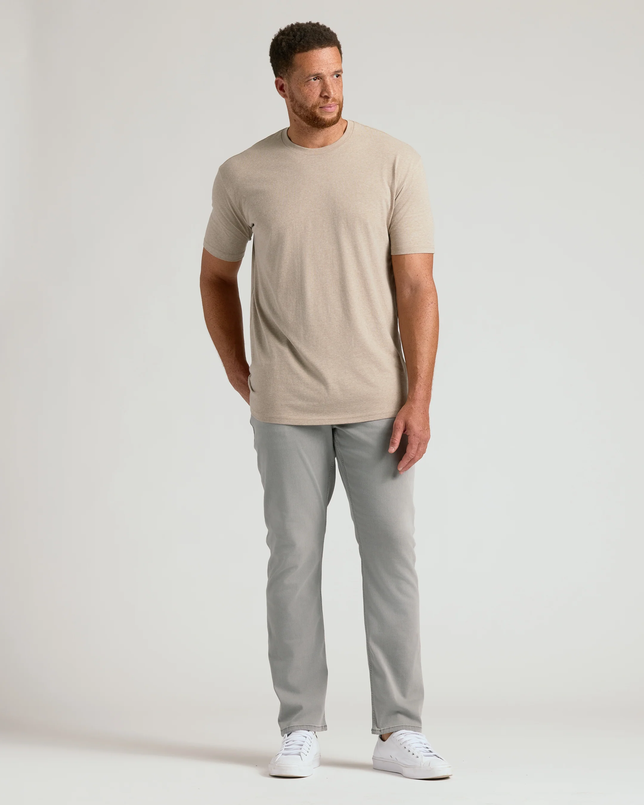 Heather Fennel Tall Straight Hem Crew Neck T-Shirt - Image 7
