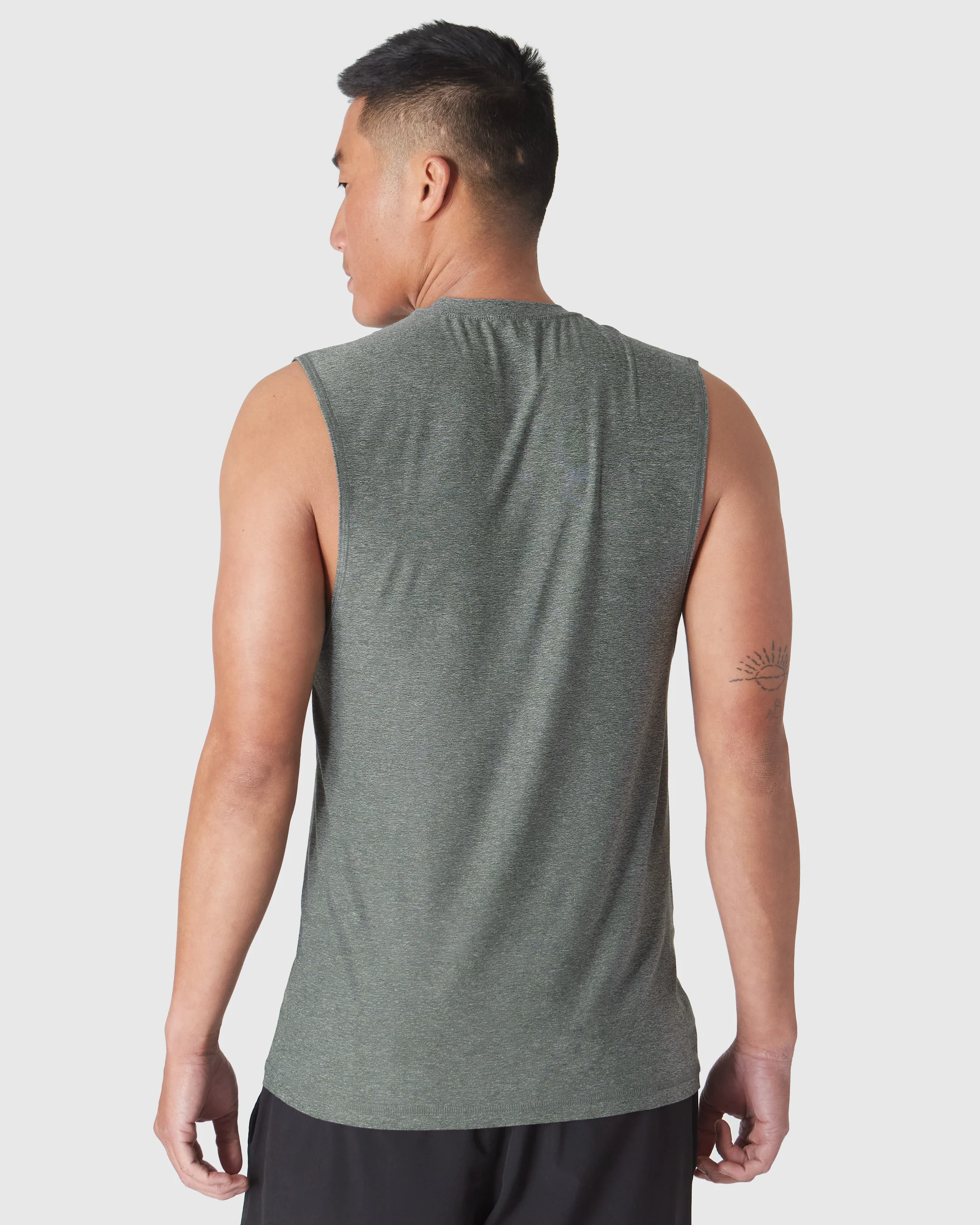 Heather Forest Sleeveless Active Muscle Tee - Image 3