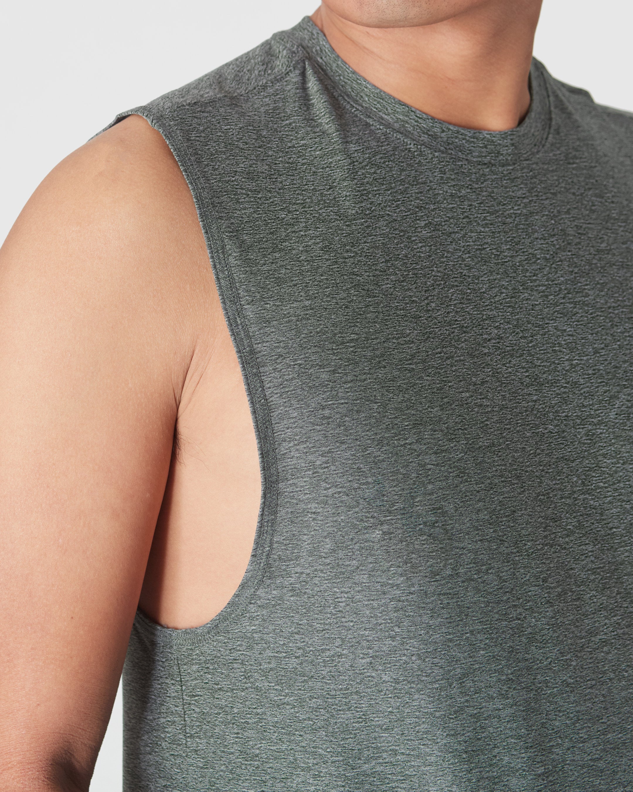 Heather Forest Sleeveless Active Muscle Tee - Image 4