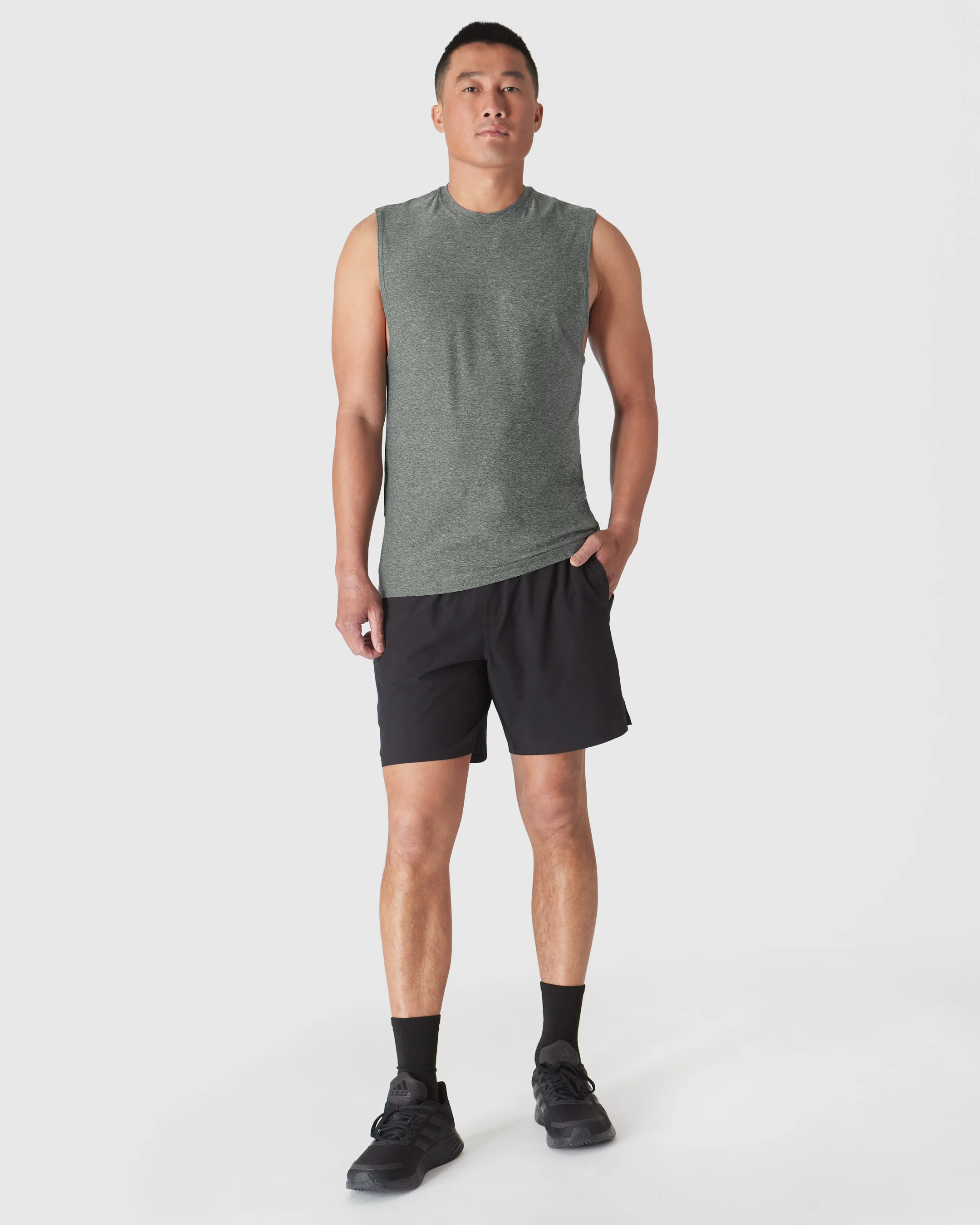 Heather Forest Sleeveless Active Muscle Tee - Image 5