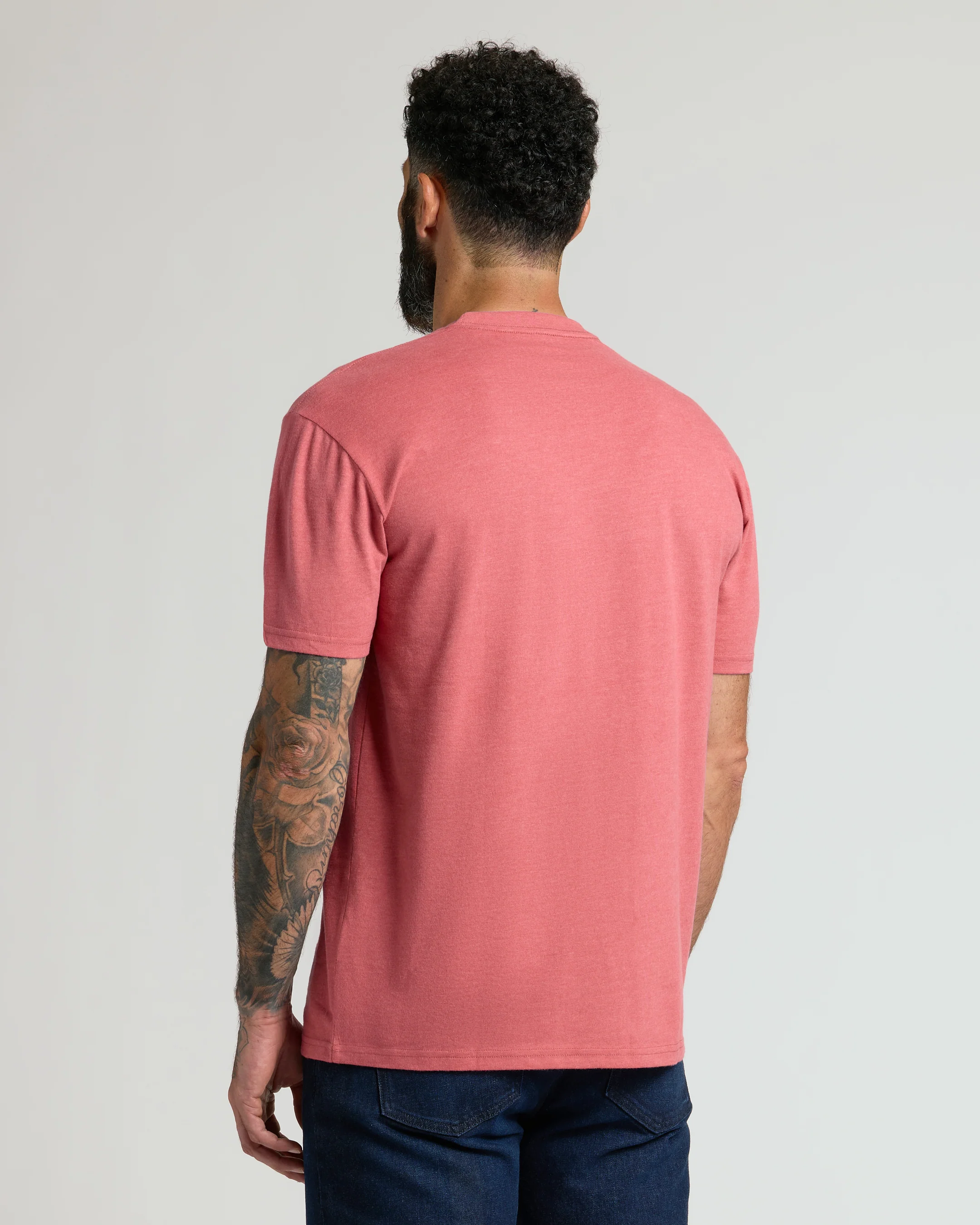 Heather Garnet Short Sleeve Crew Neck T Shirt - Image 3
