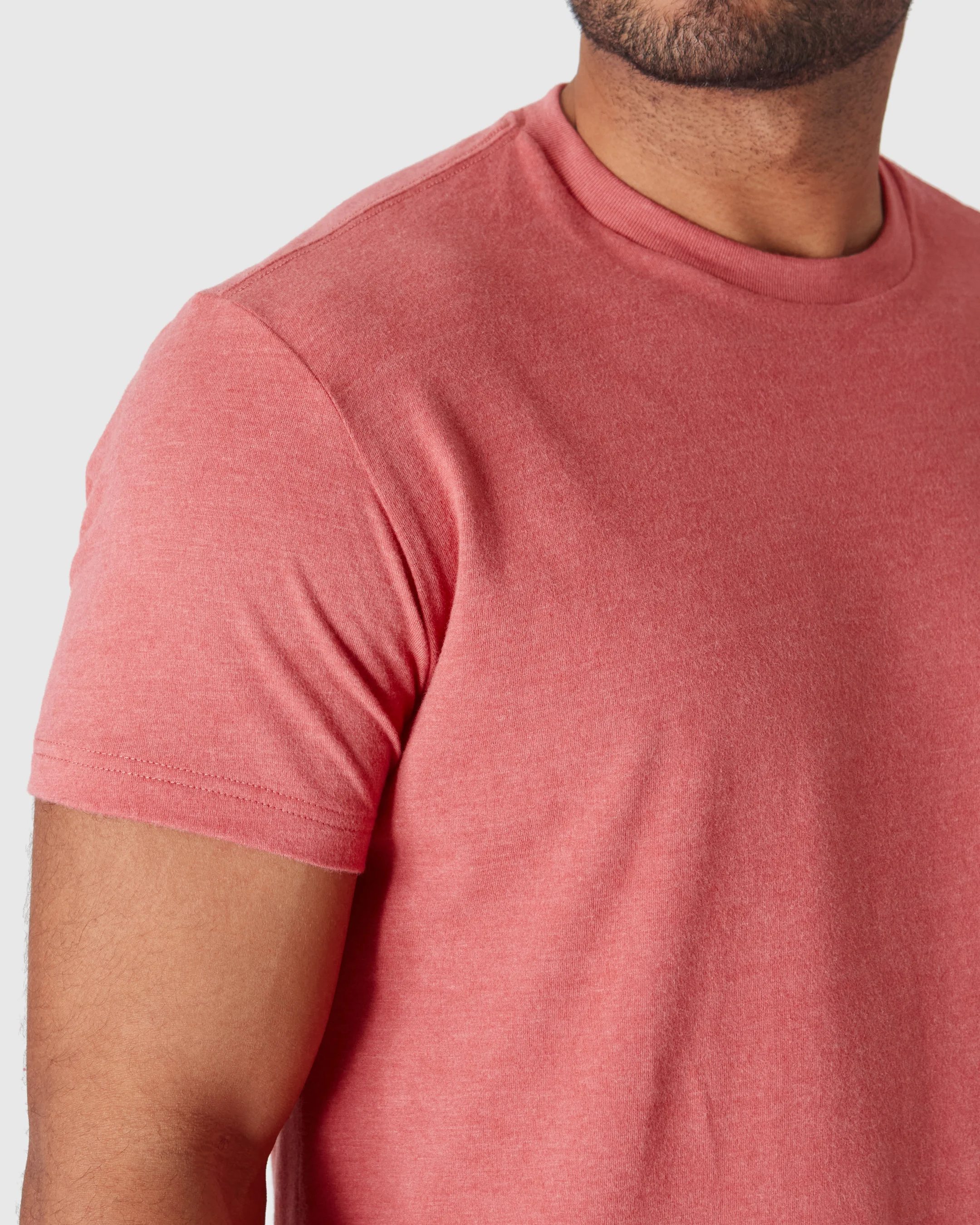 Heather Garnet Short Sleeve Crew Neck T Shirt - Image 4