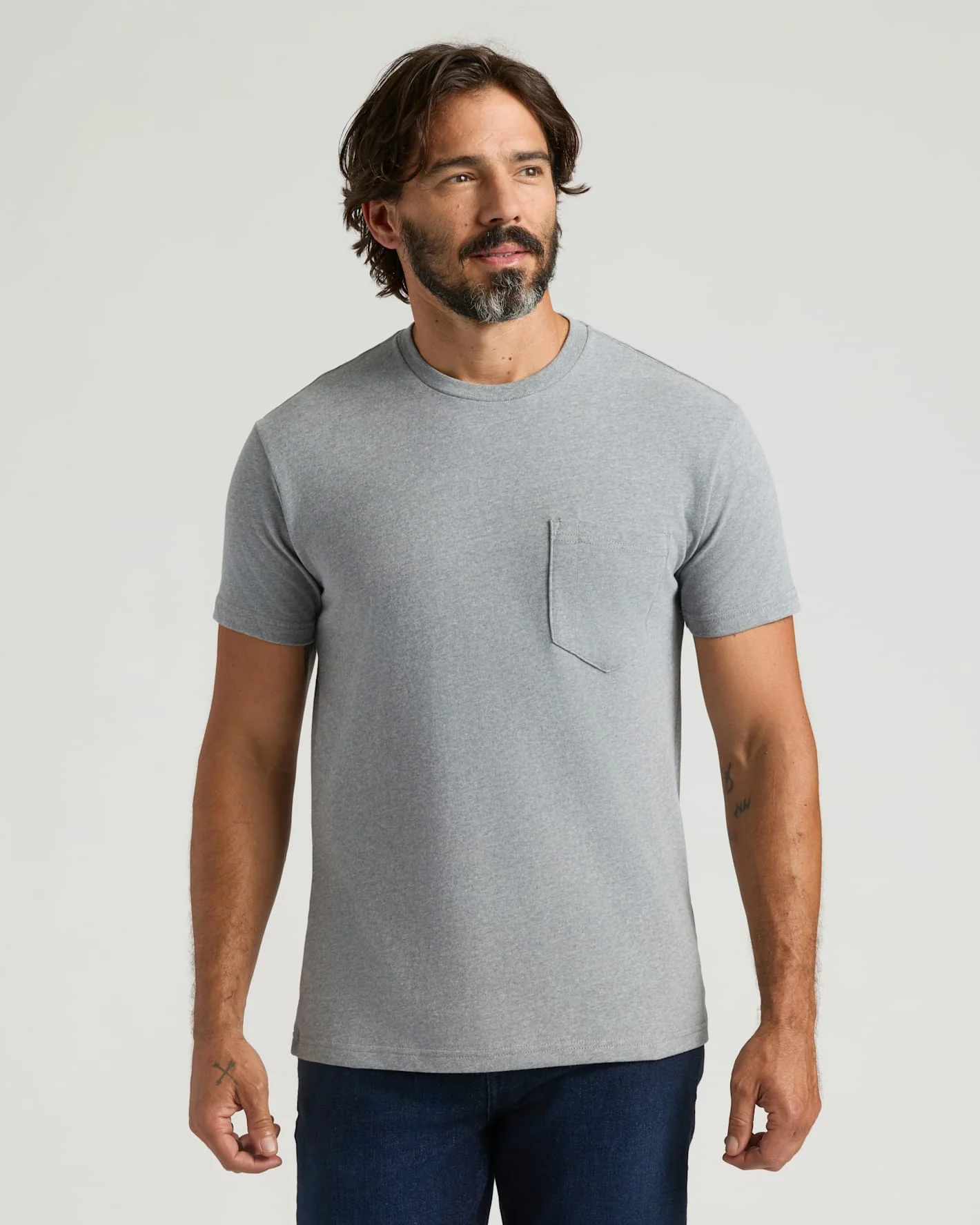 Heather Gray Heavyweight Pocket Crew - Image 4