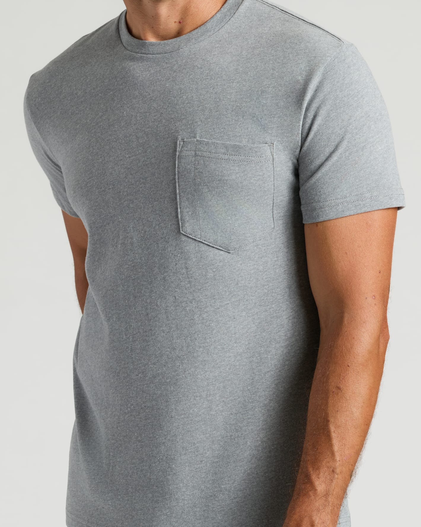 Heather Gray Heavyweight Pocket Crew - Image 7