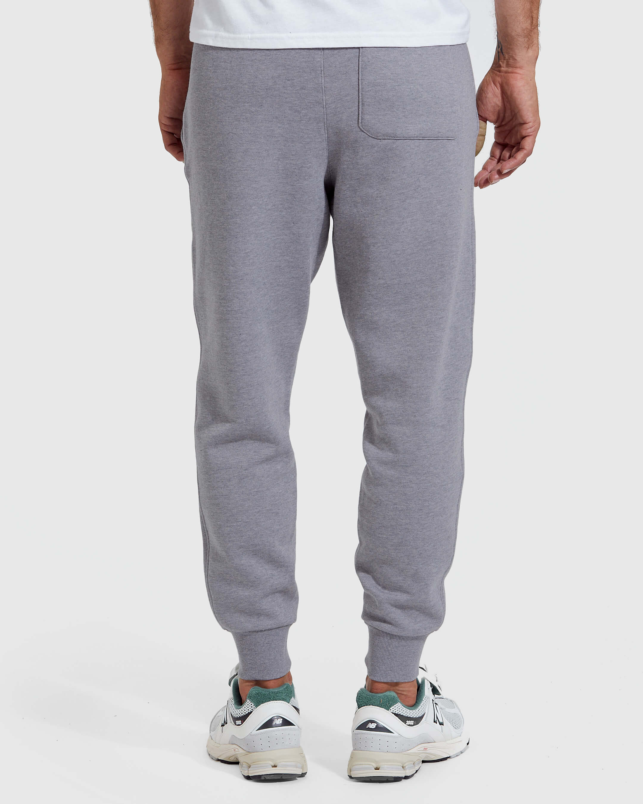 Heather Gray Fleece French Terry Joggers - Image 4
