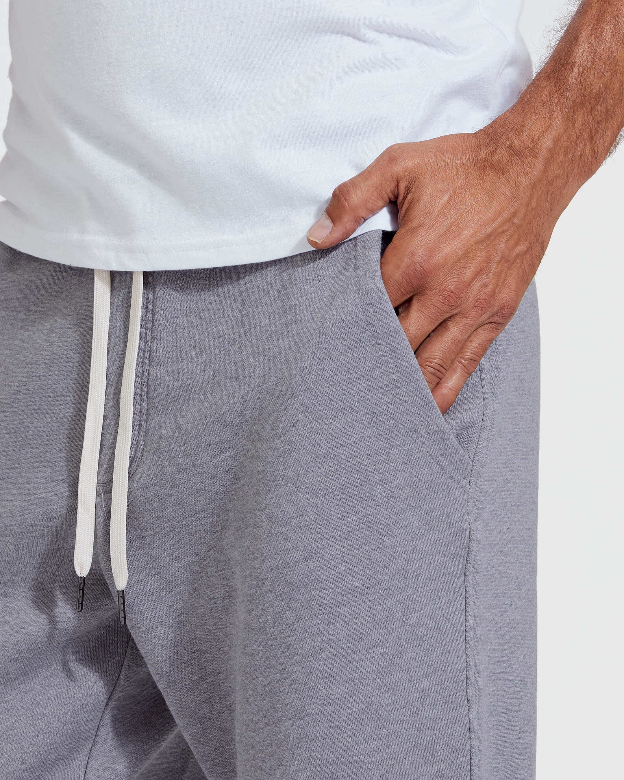 Heather Gray Fleece French Terry Joggers - Image 5