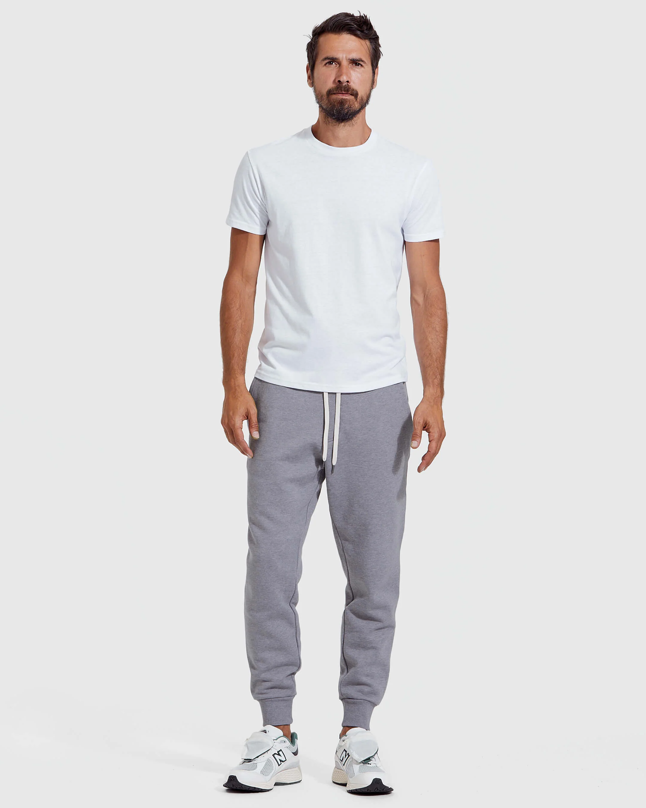 Heather Gray Fleece French Terry Joggers - Image 6
