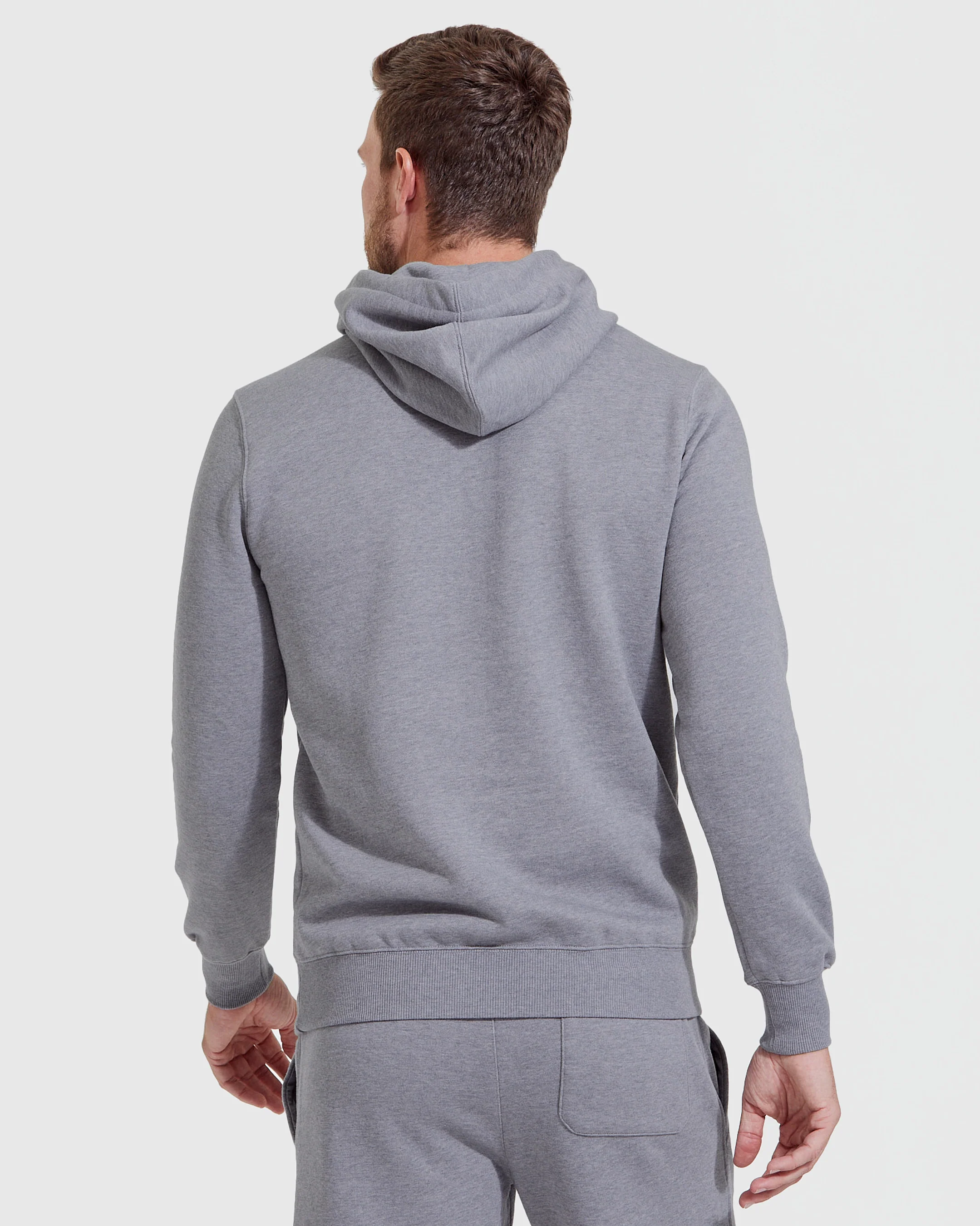 Heather Gray Fleece French Terry Pullover Hoodie - Image 5