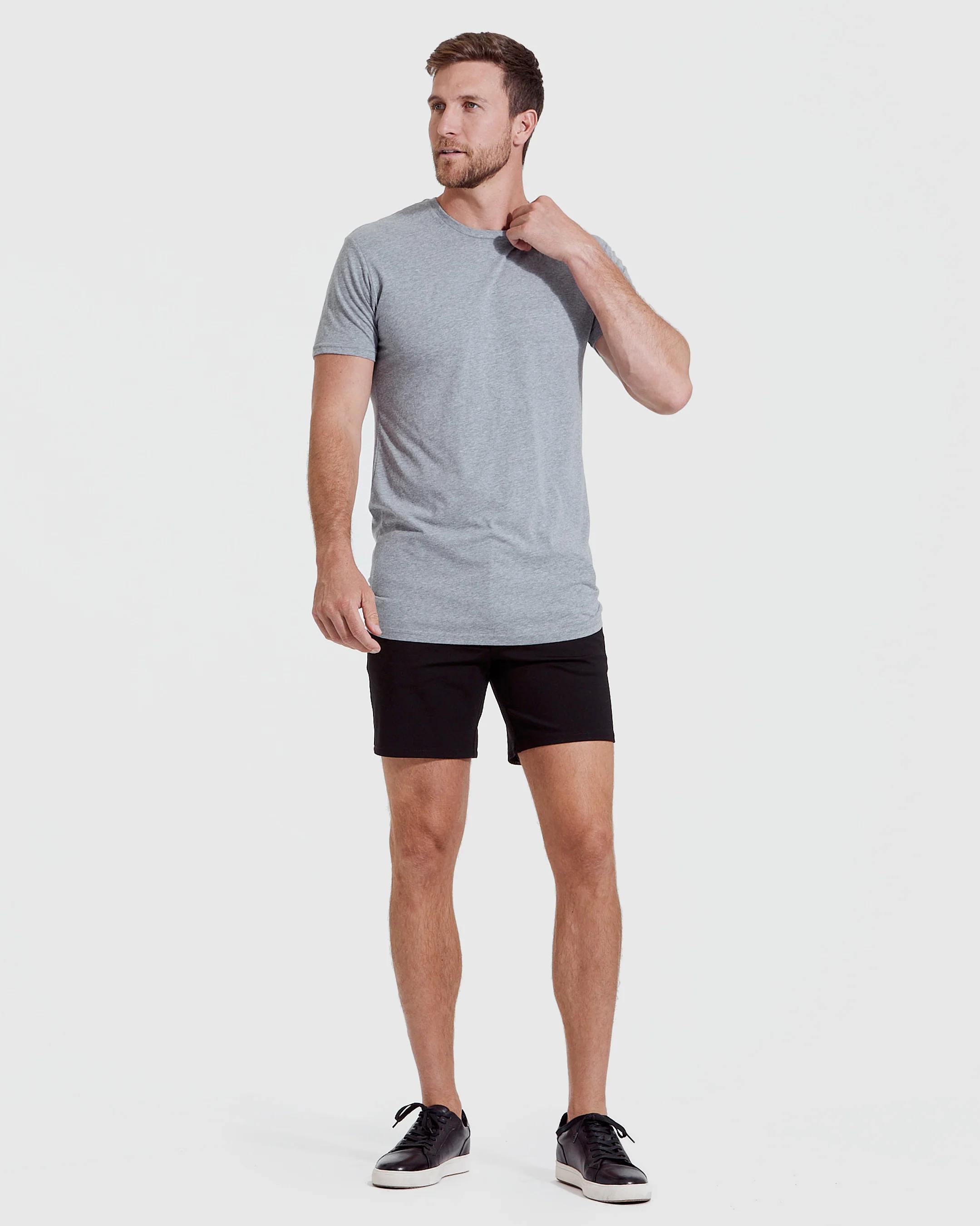 Heather Gray Tall Round Hem Crew Neck T-Shirt - Image 6