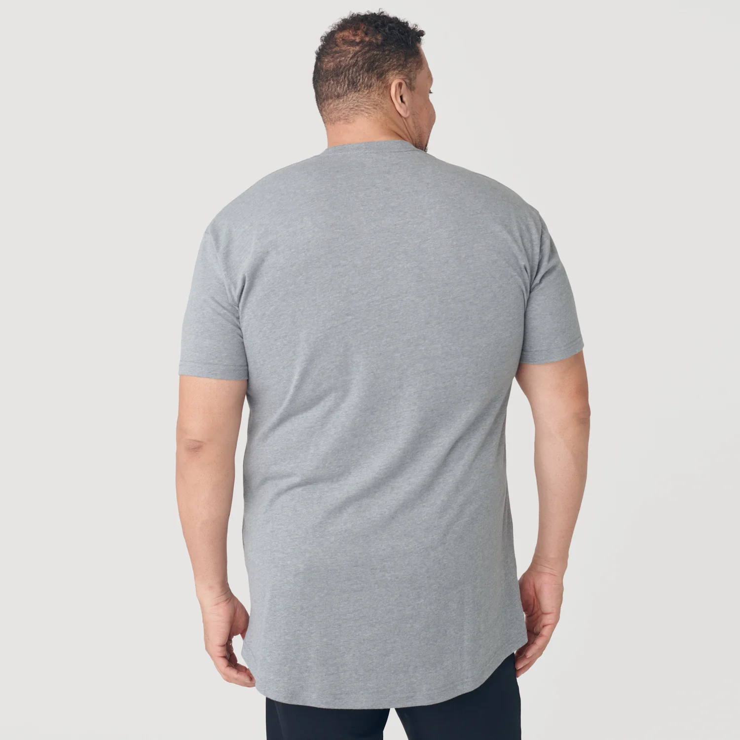 Heather Gray Tall Round Hem Crew Neck T-Shirt - Image 8