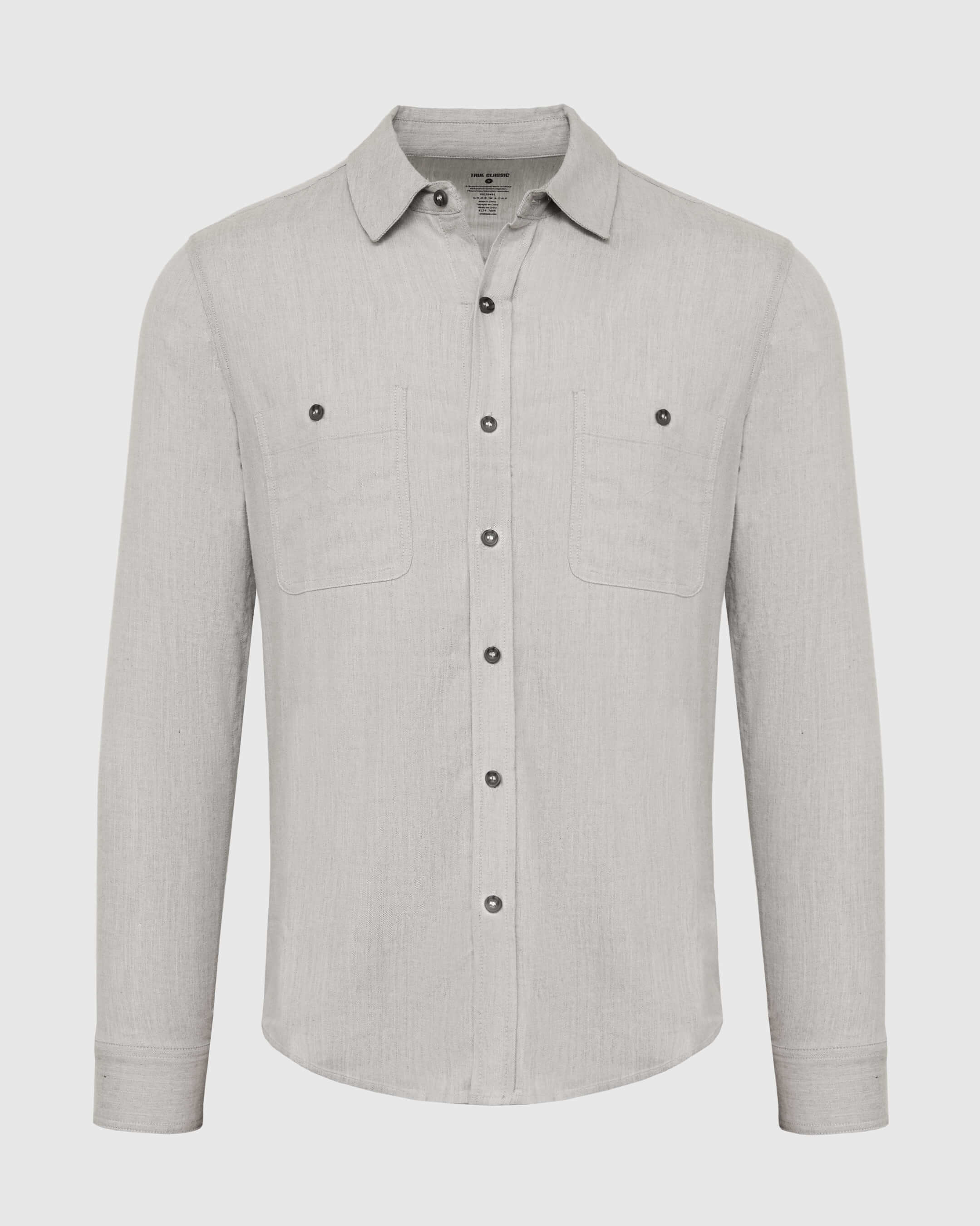 Heather Gray Long Sleeve Lightweight Flannel Shirt - Image 2