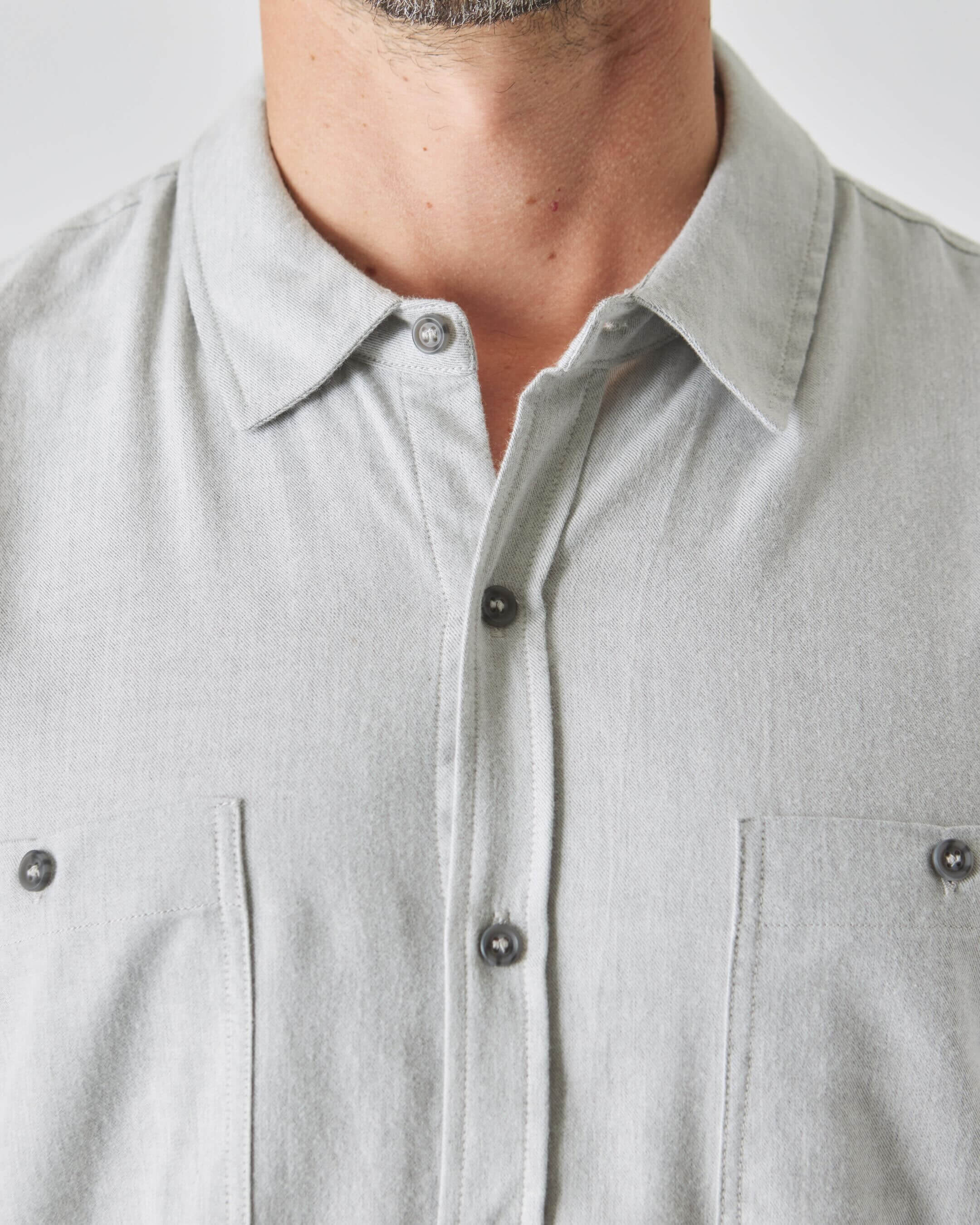 Heather Gray Long Sleeve Lightweight Flannel Shirt - Image 5