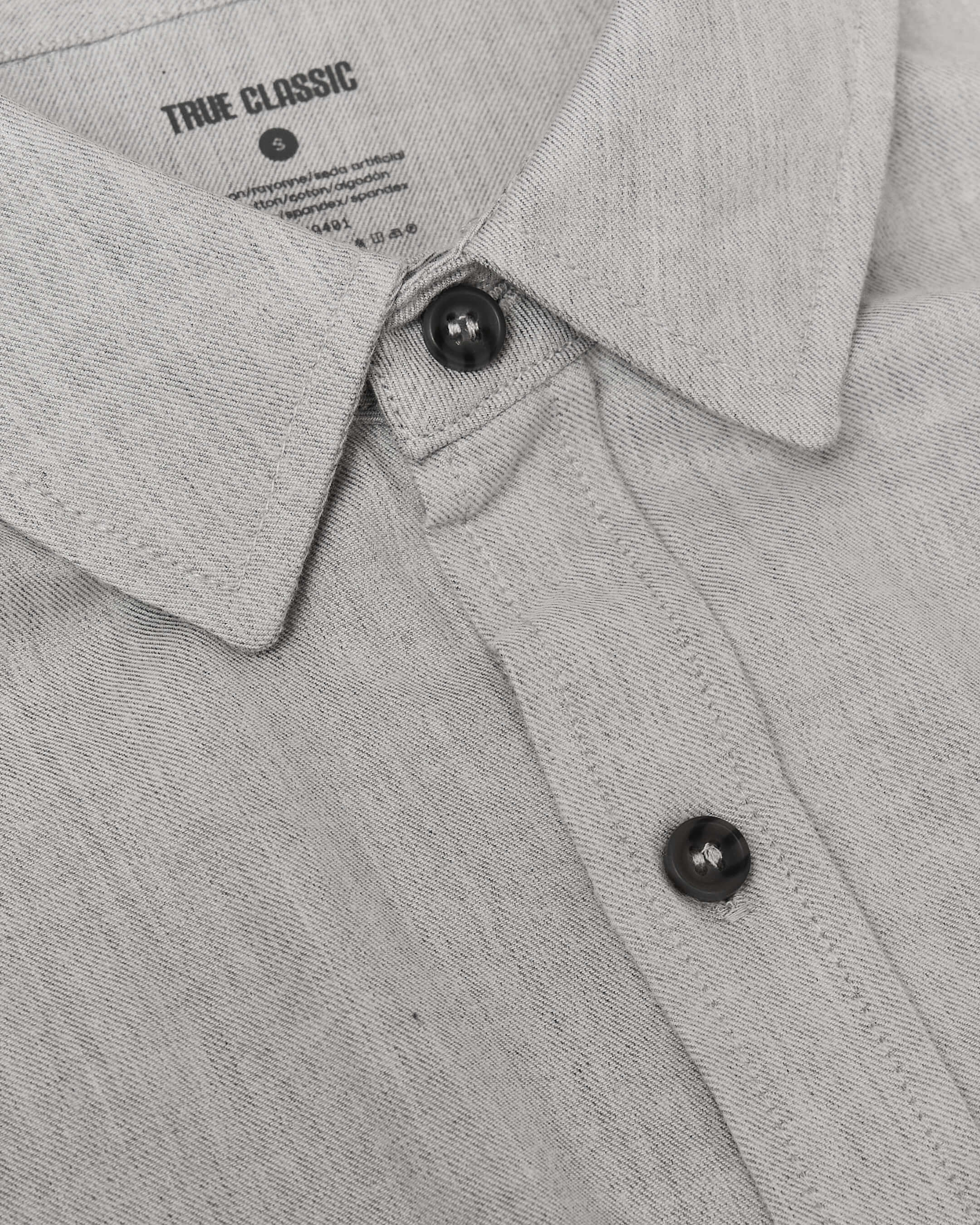 Heather Gray Long Sleeve Lightweight Flannel Shirt - Image 7