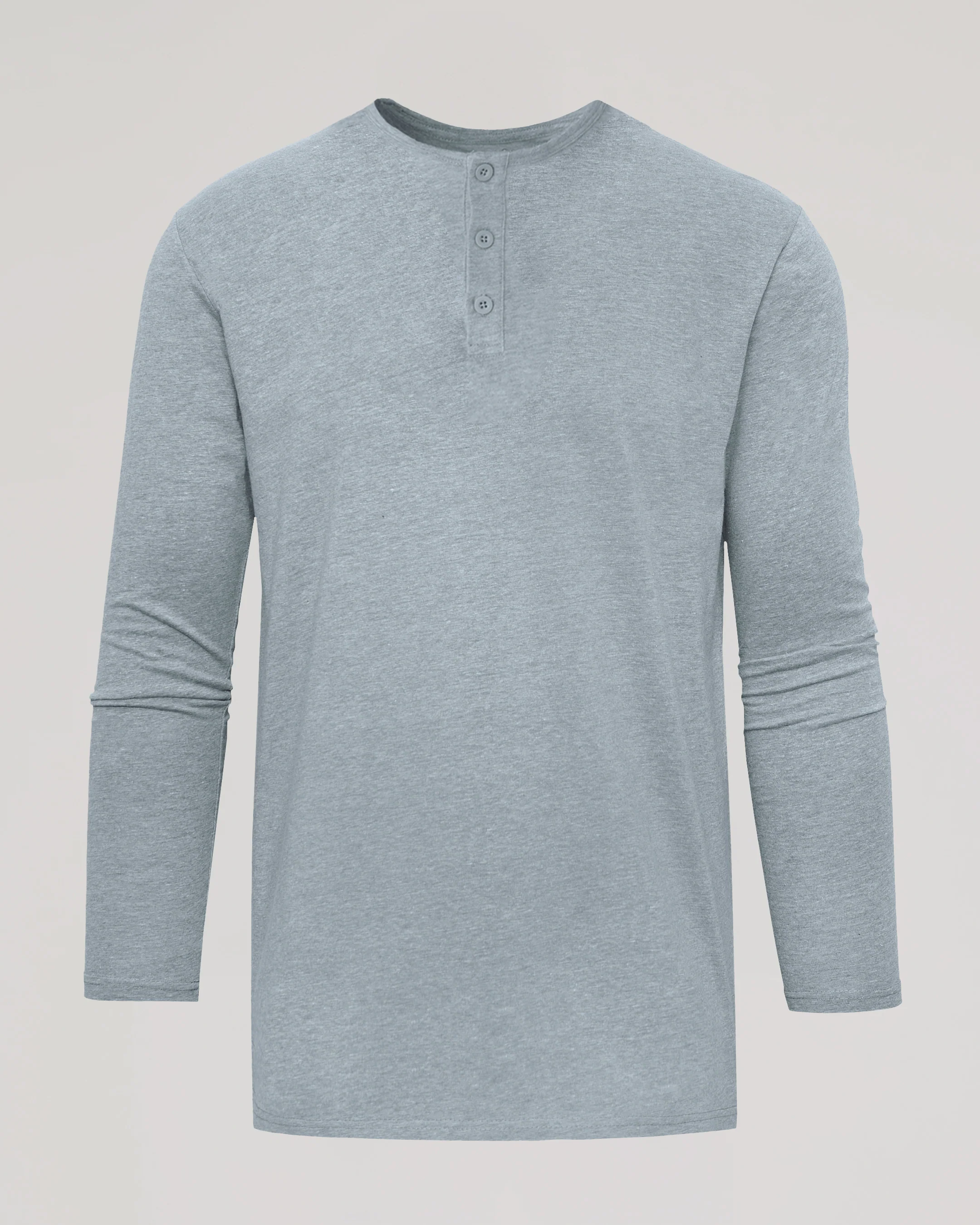 Heather Gray Tall Classic Long Sleeve Henley - Image 2