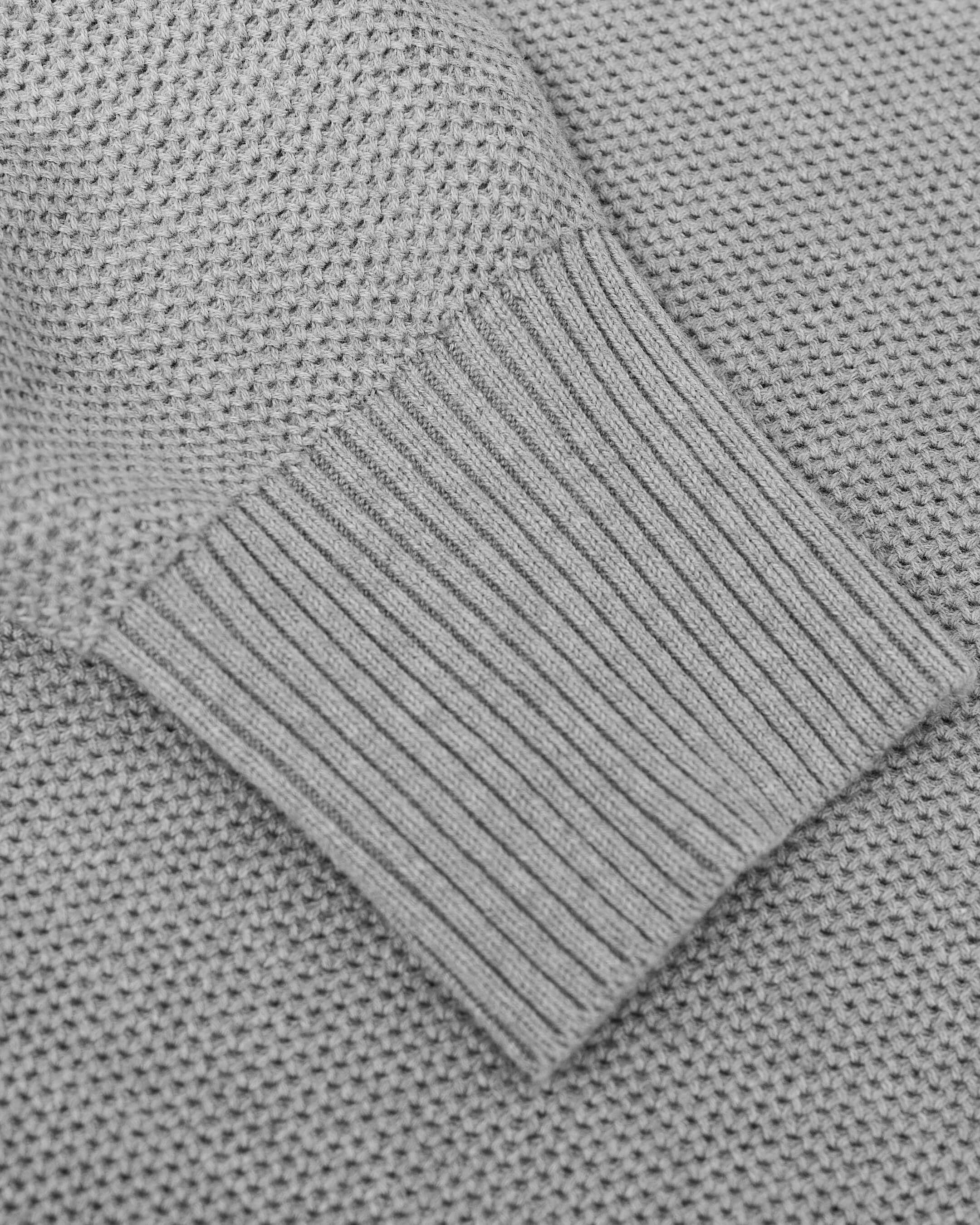 Heather Gray Pique Crew Sweater - Image 7