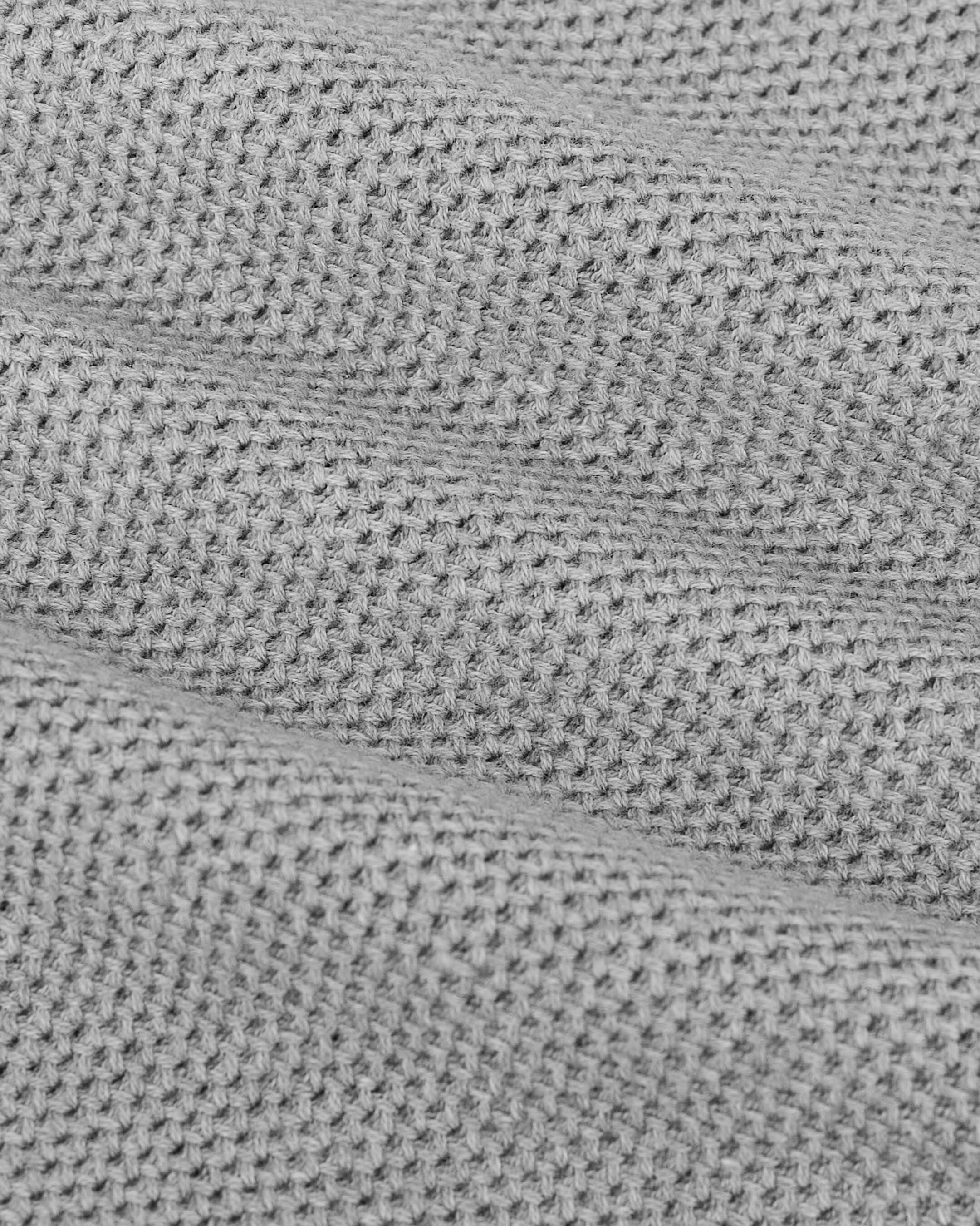Heather Gray Pique Crew Sweater - Image 8