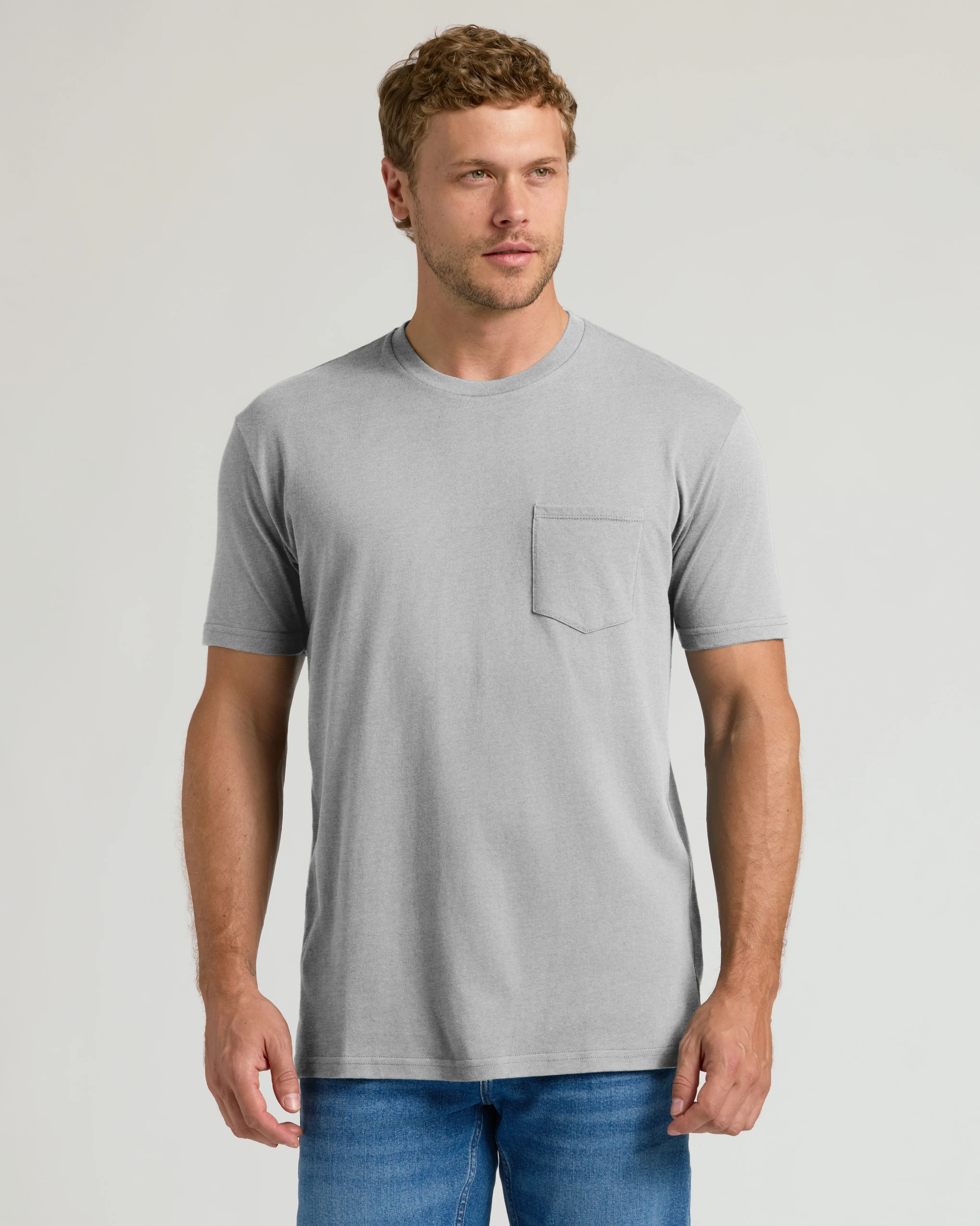 Heather Gray Pocket Crew Tee