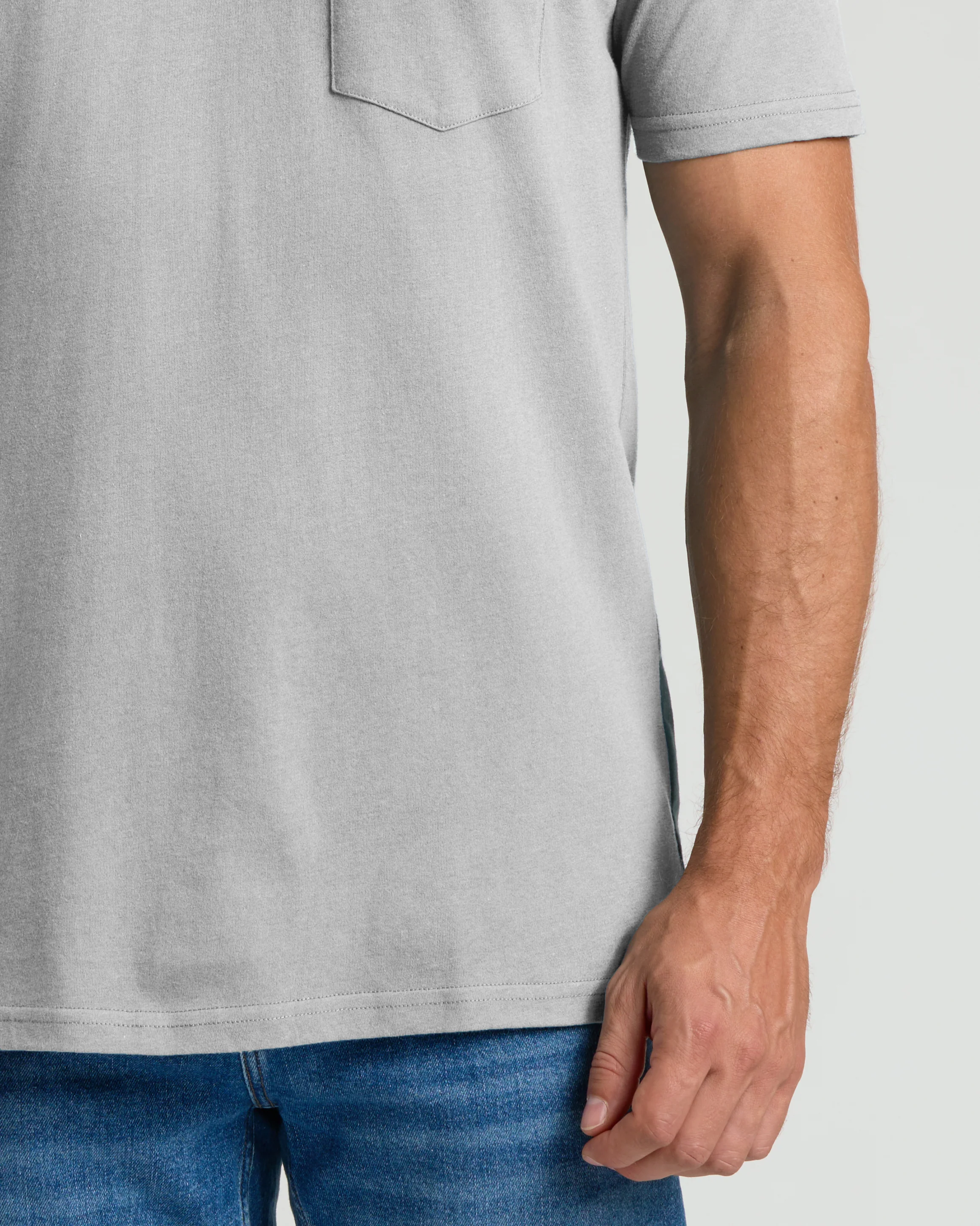 Heather Gray Pocket Crew Tee - Image 6