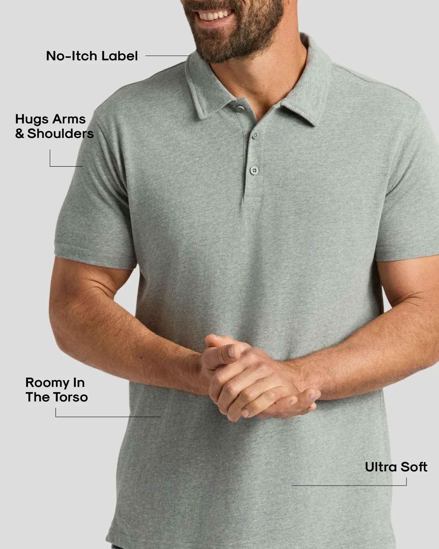Heather Gray Classic Polo - Image 3