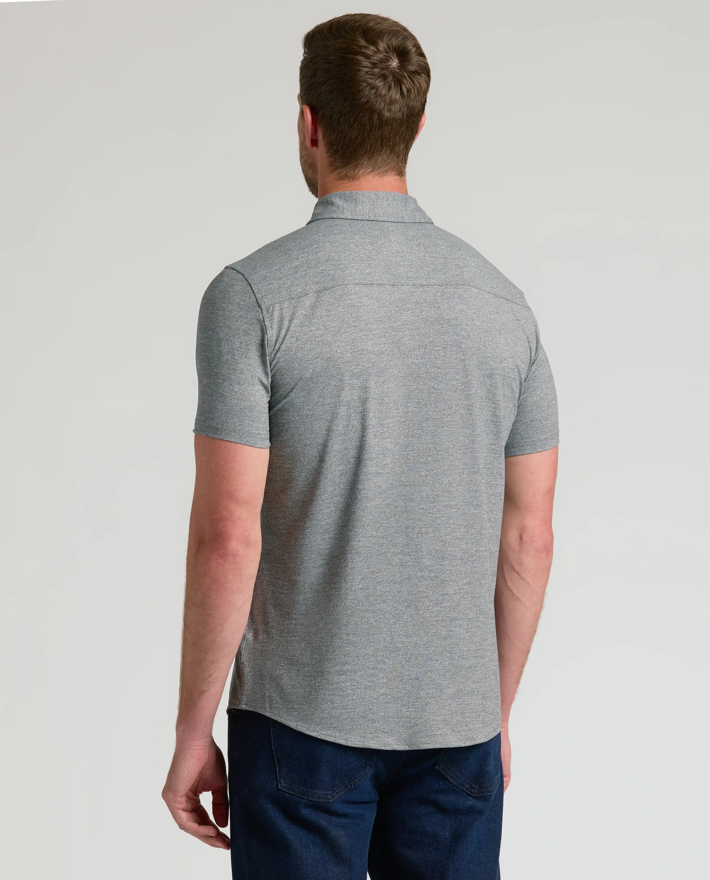 Heather Gray Short Sleeve Comfort Knit Shirt - Image 3