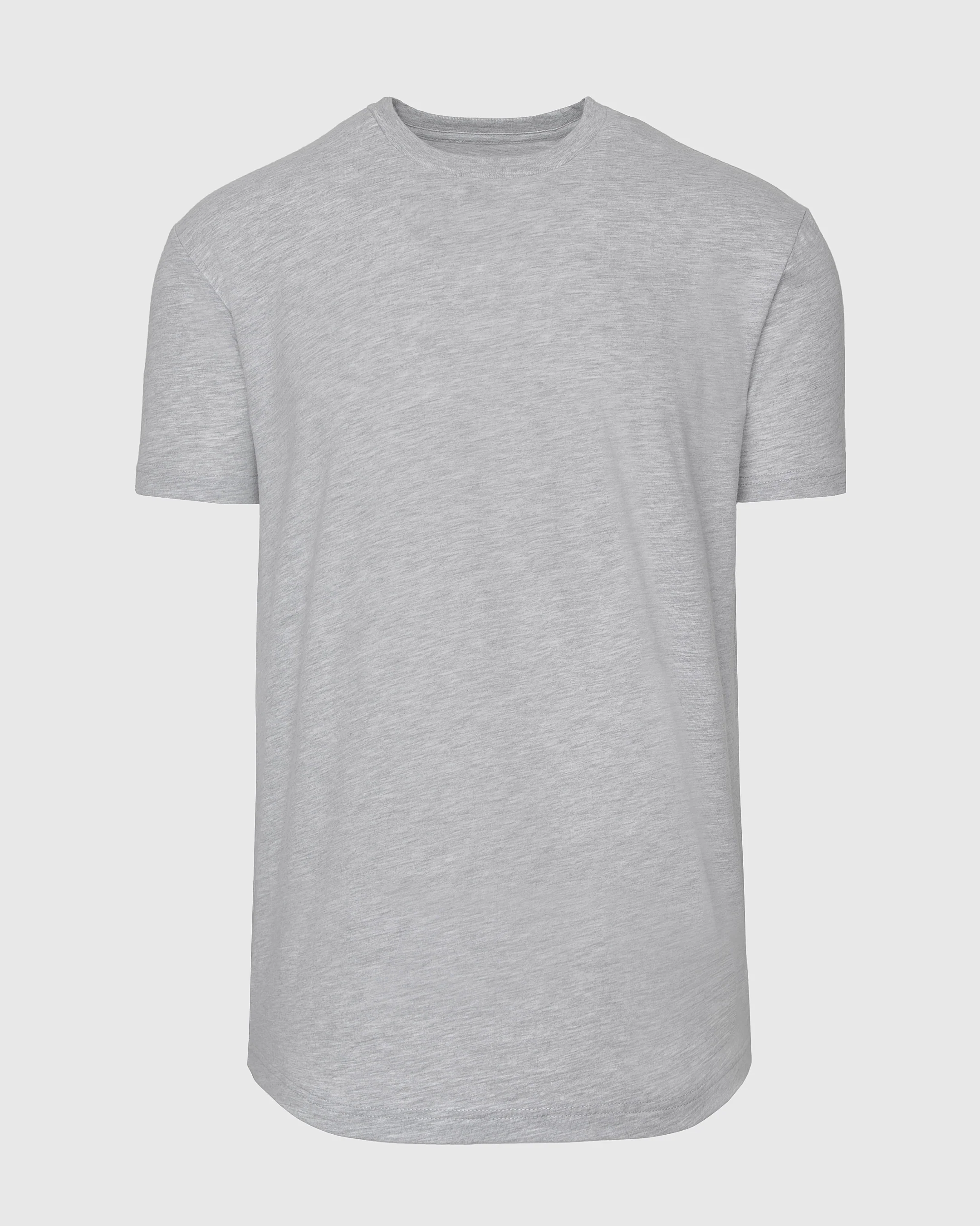 Heather Gray Curved Hem Classic Crew Neck - Image 2
