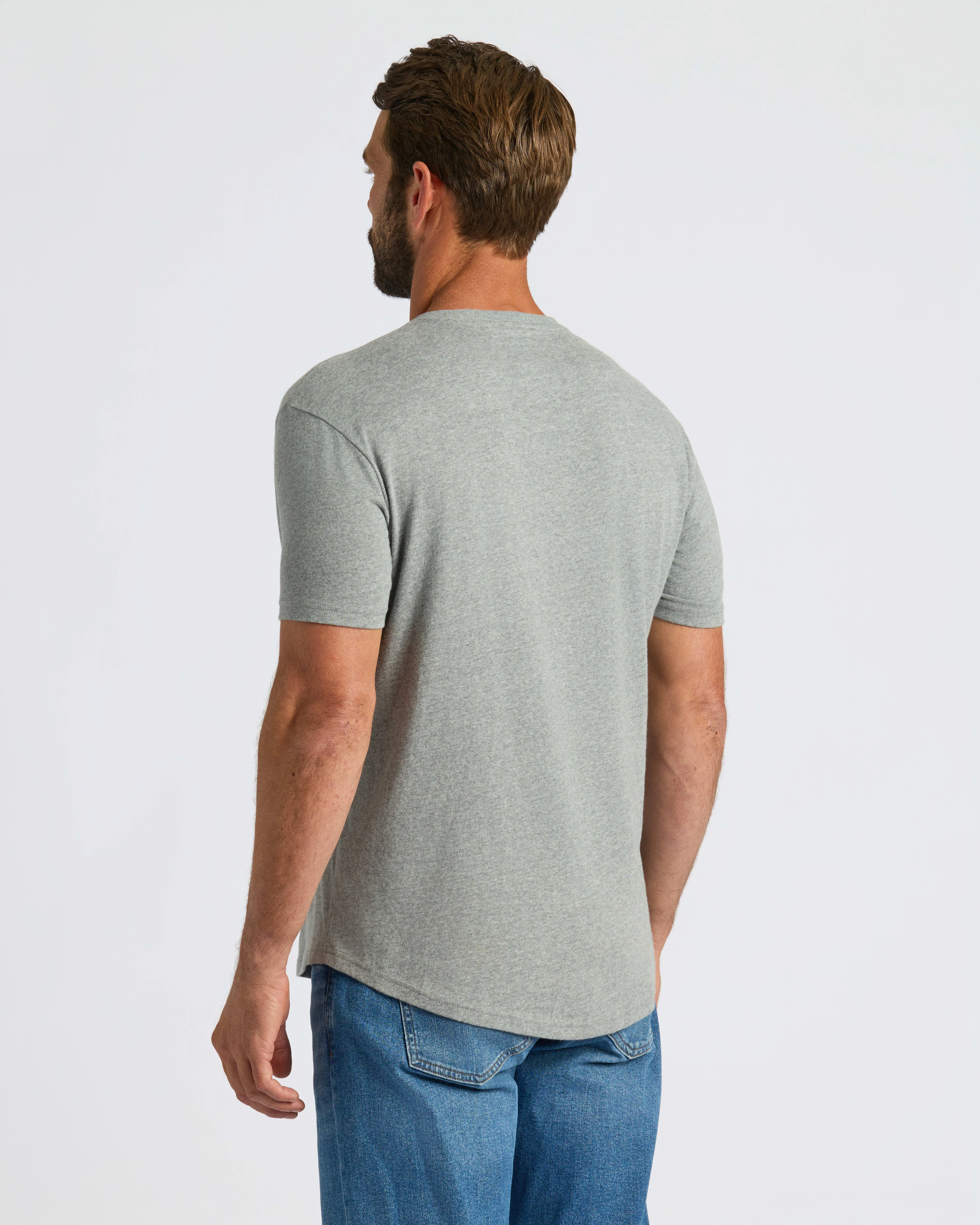 Heather Gray Curved Hem Classic Crew Neck - Image 5