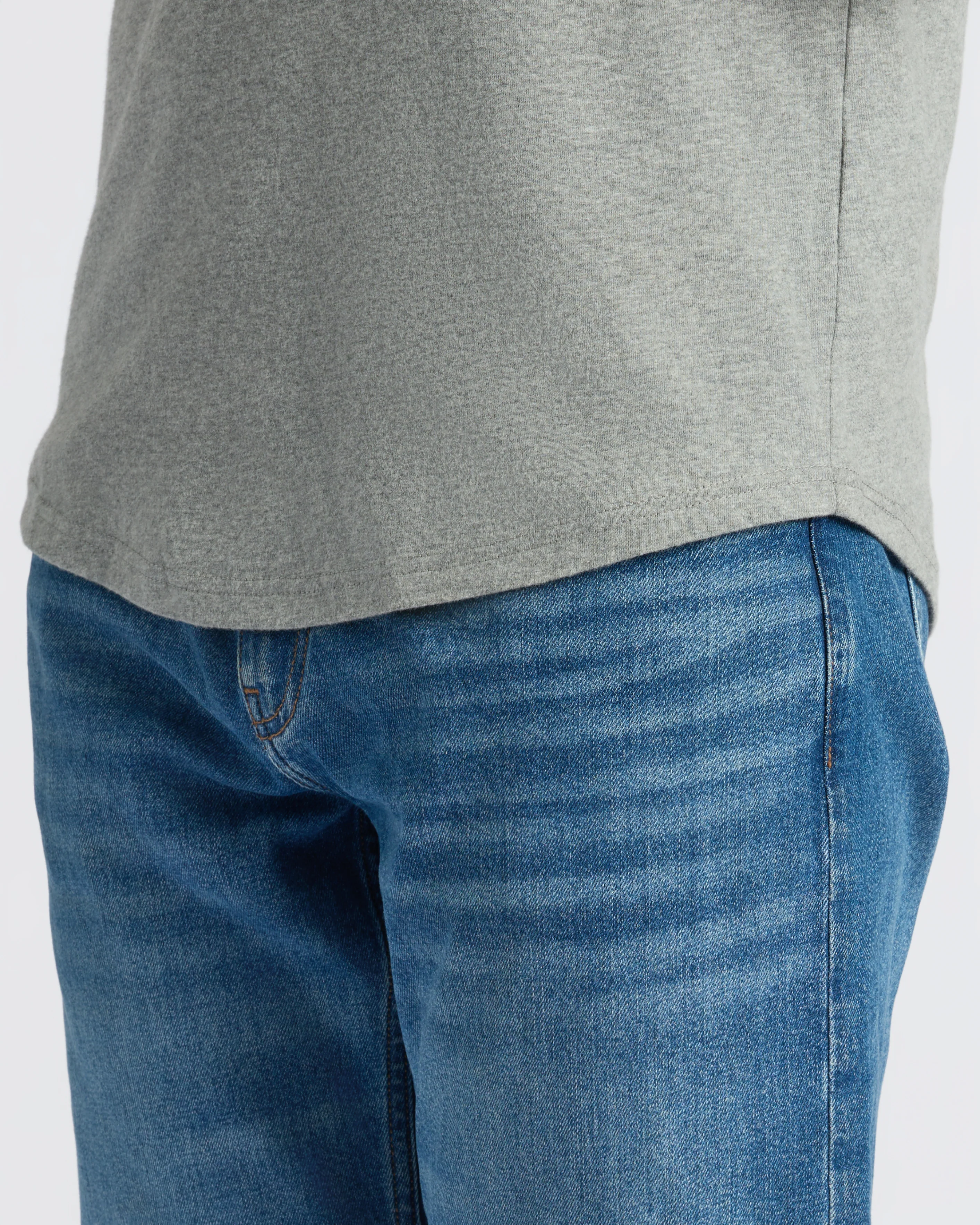 Heather Gray Curved Hem Classic Crew Neck - Image 7