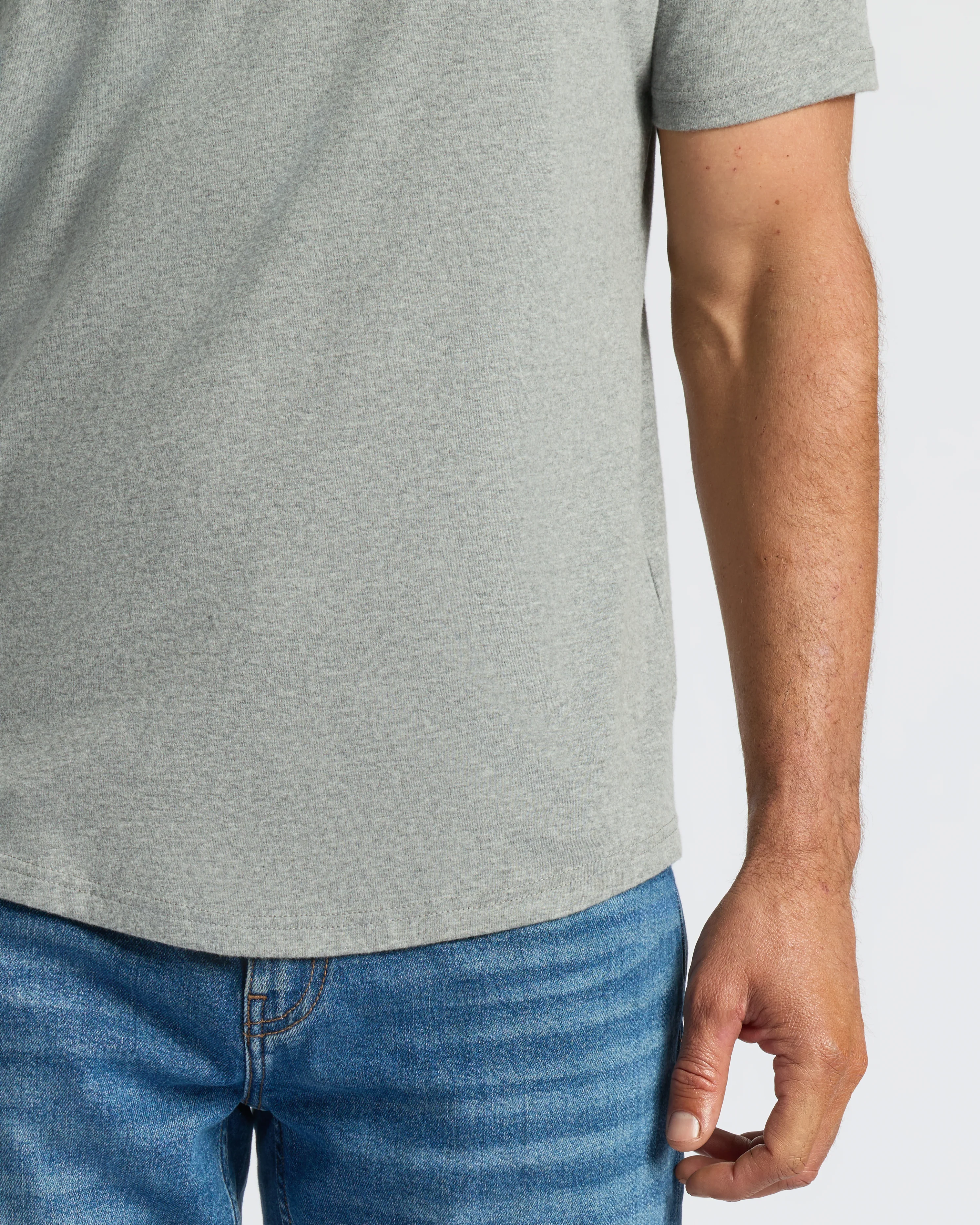 Heather Gray Curved Hem Classic Crew Neck - Image 8