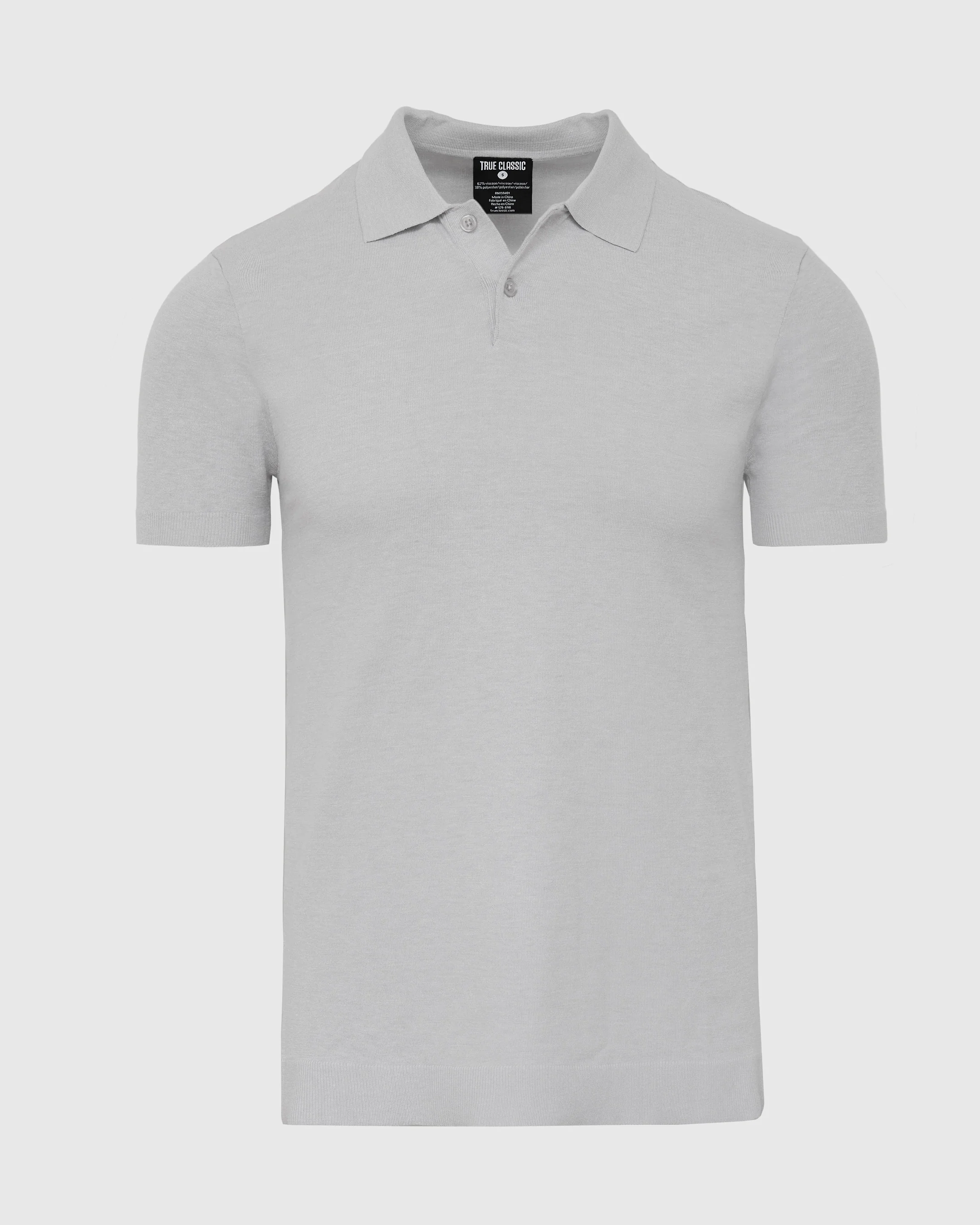 Heather Gray Short Sleeve Sweater Polo - Image 2