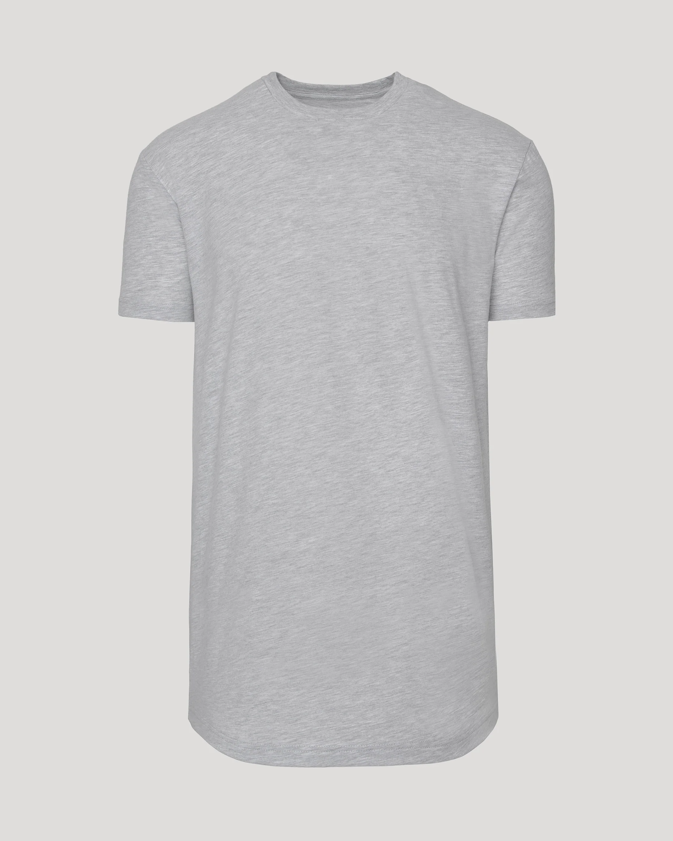 Heather Gray Short Sleeve Tall Curved Hem Crew - Image 2