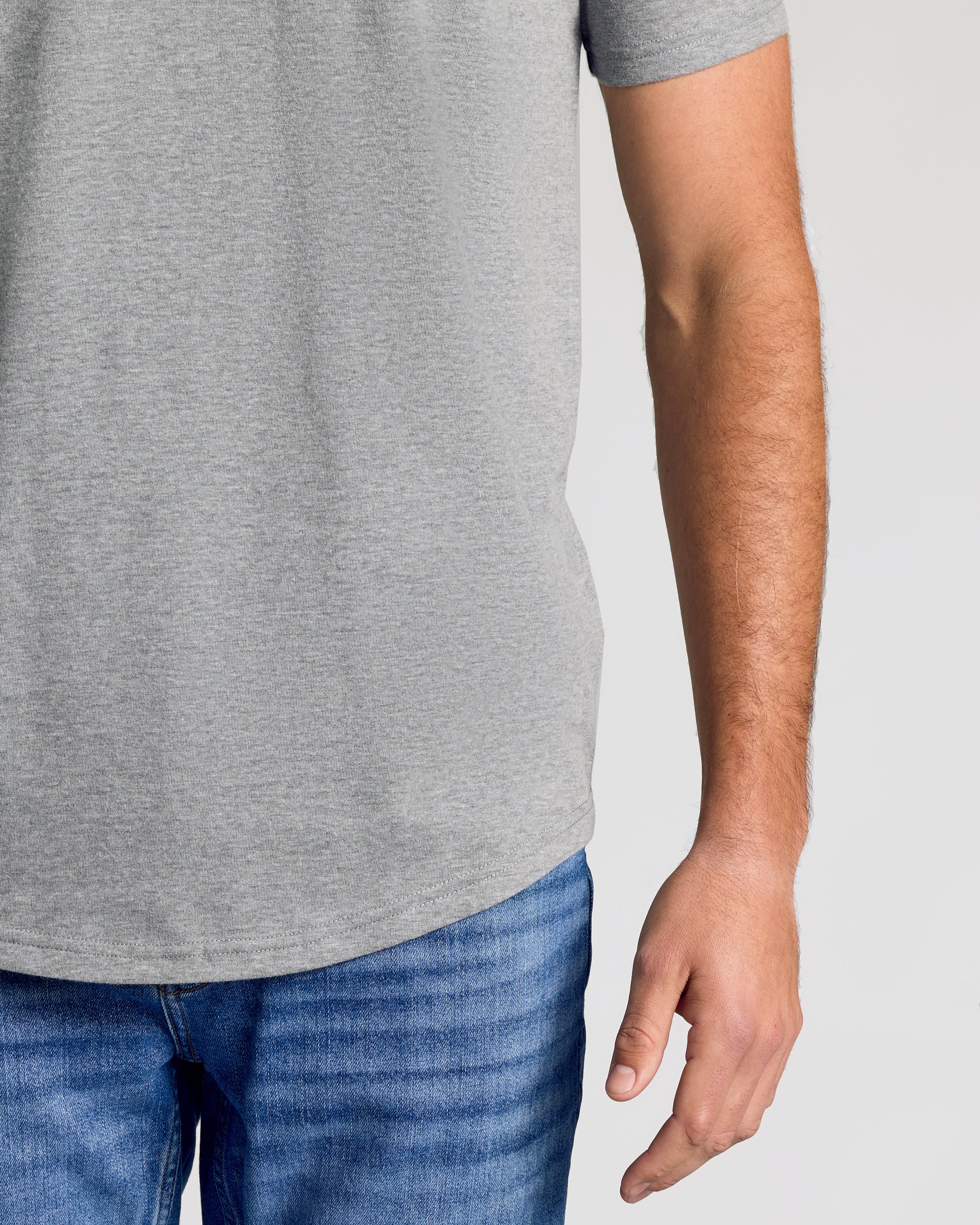 Heather Gray Short Sleeve Tall Curved Hem Crew - Image 6