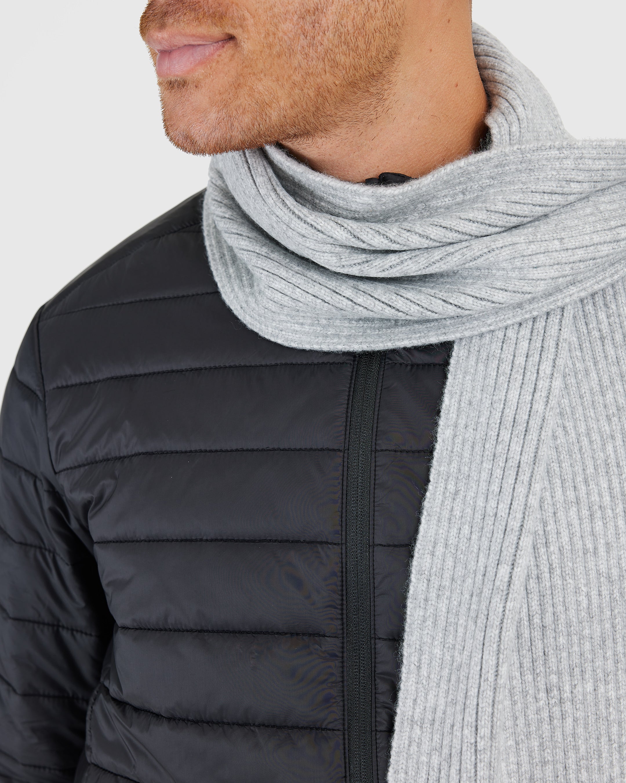Heather Gray Sweater Scarf - Image 3
