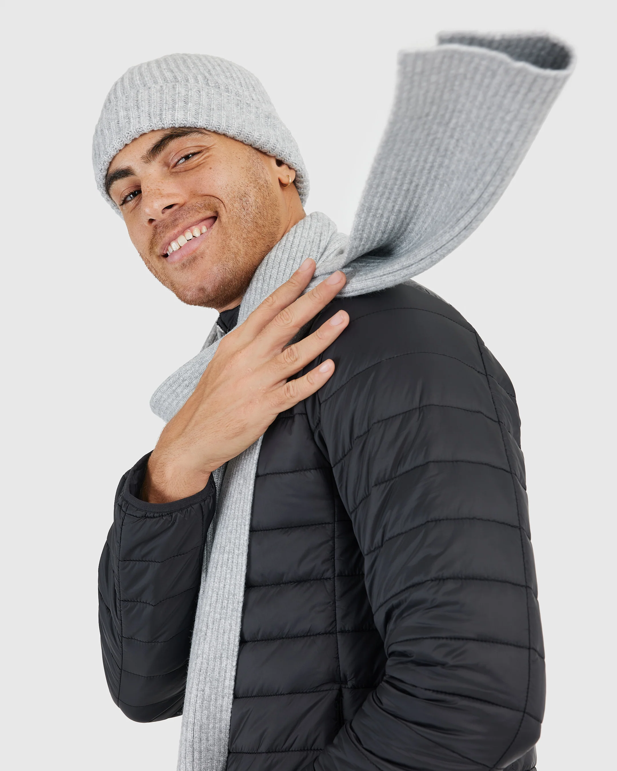 Heather Gray Sweater Scarf - Image 4