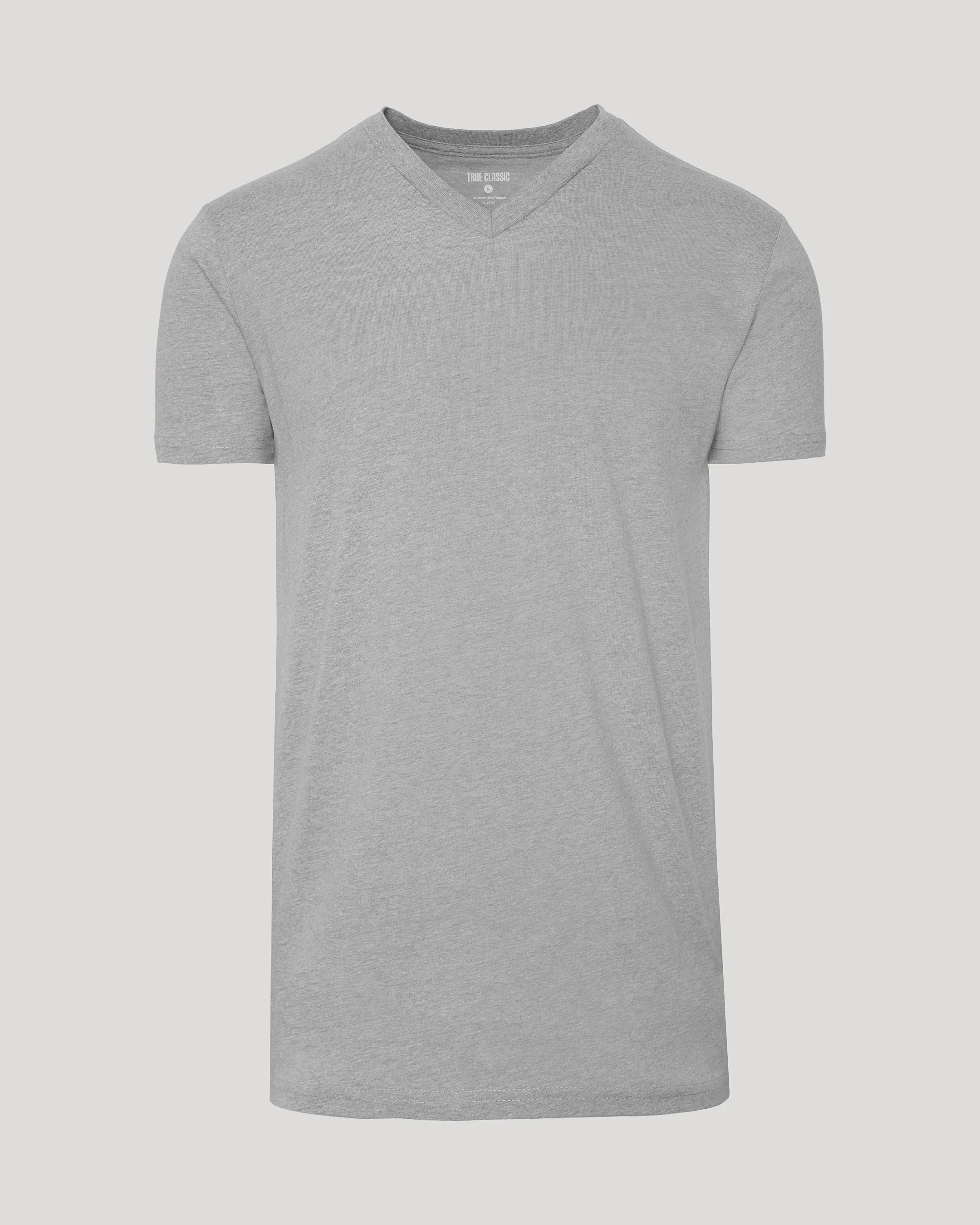 Heather Gray Tall Short Sleeve Classic V-Neck - Image 2