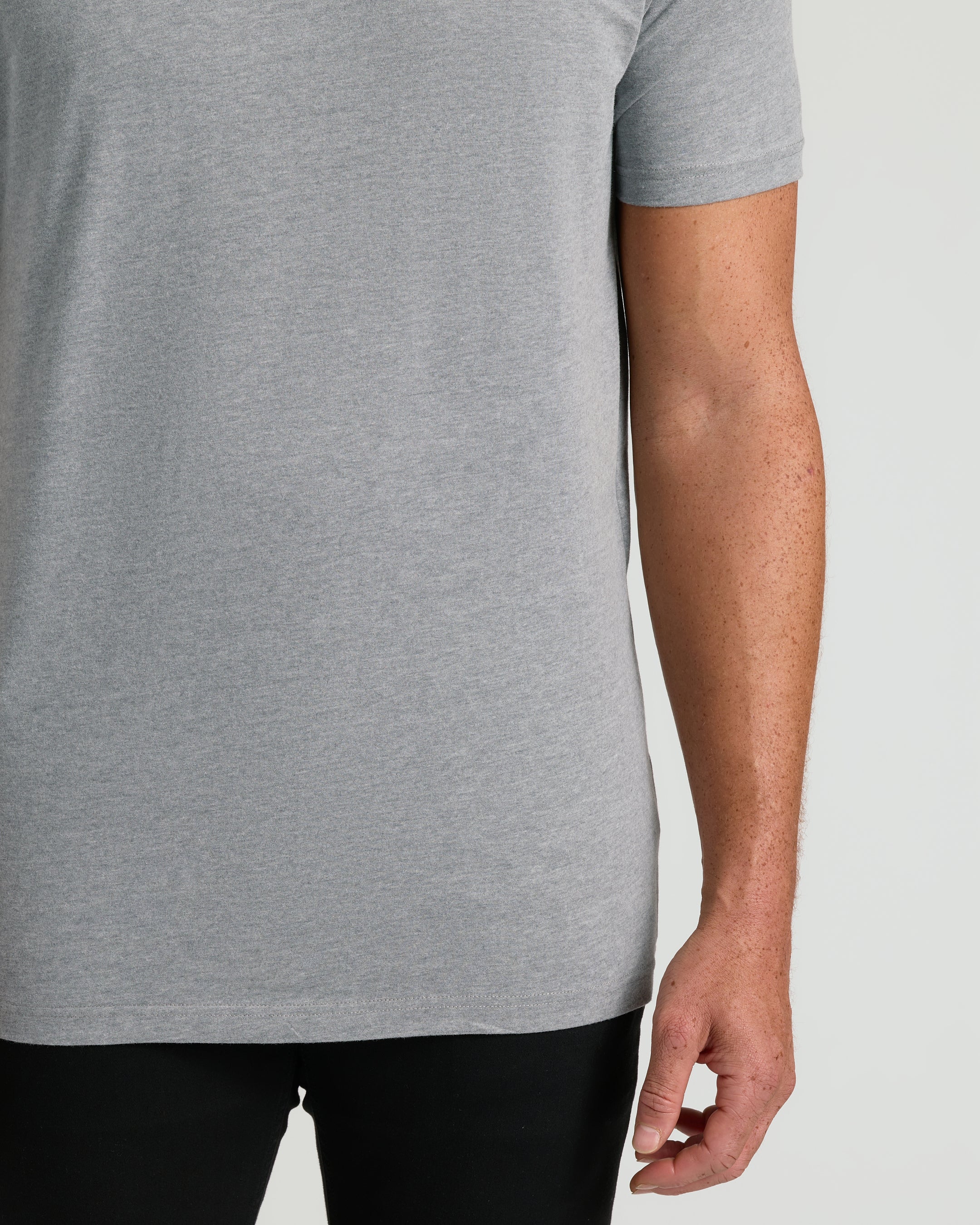 Heather Gray Tall Short Sleeve Classic V-Neck - Image 5