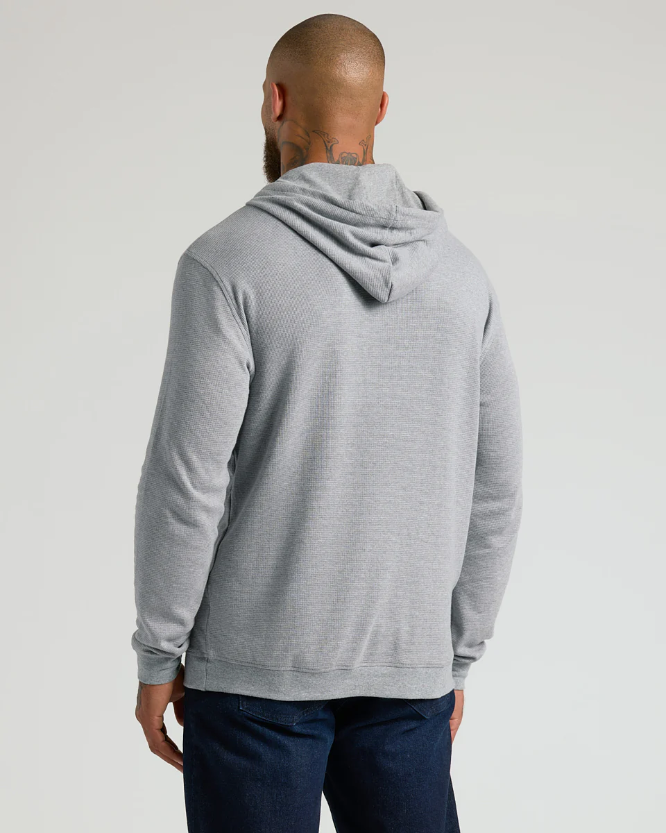 Heather Gray Waffle Hoodie - Image 3