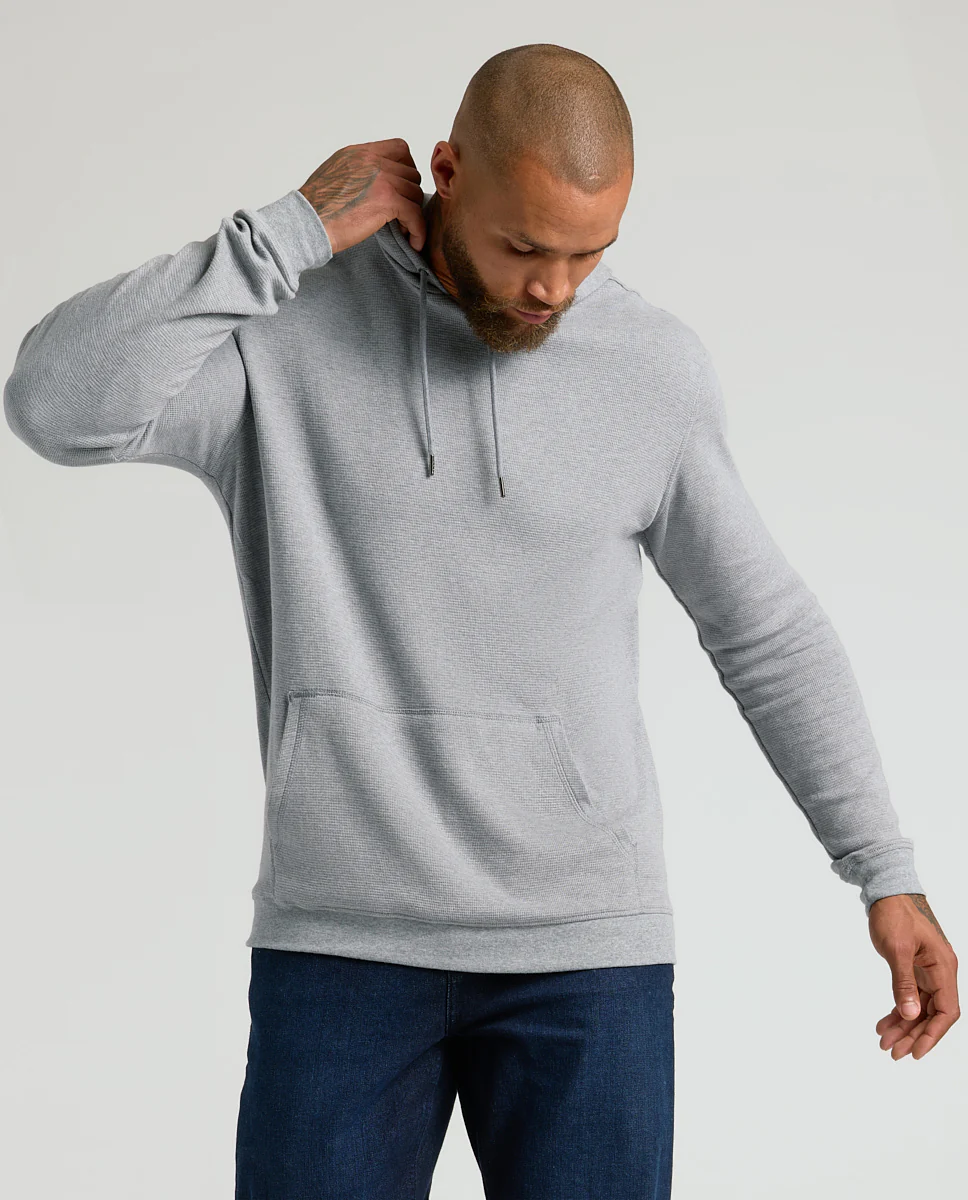 Heather Gray Waffle Hoodie - Image 4