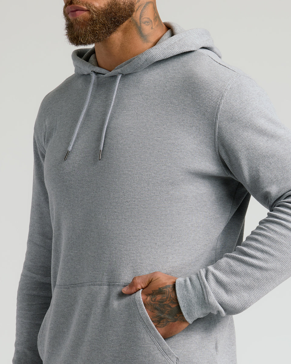 Heather Gray Waffle Hoodie - Image 5