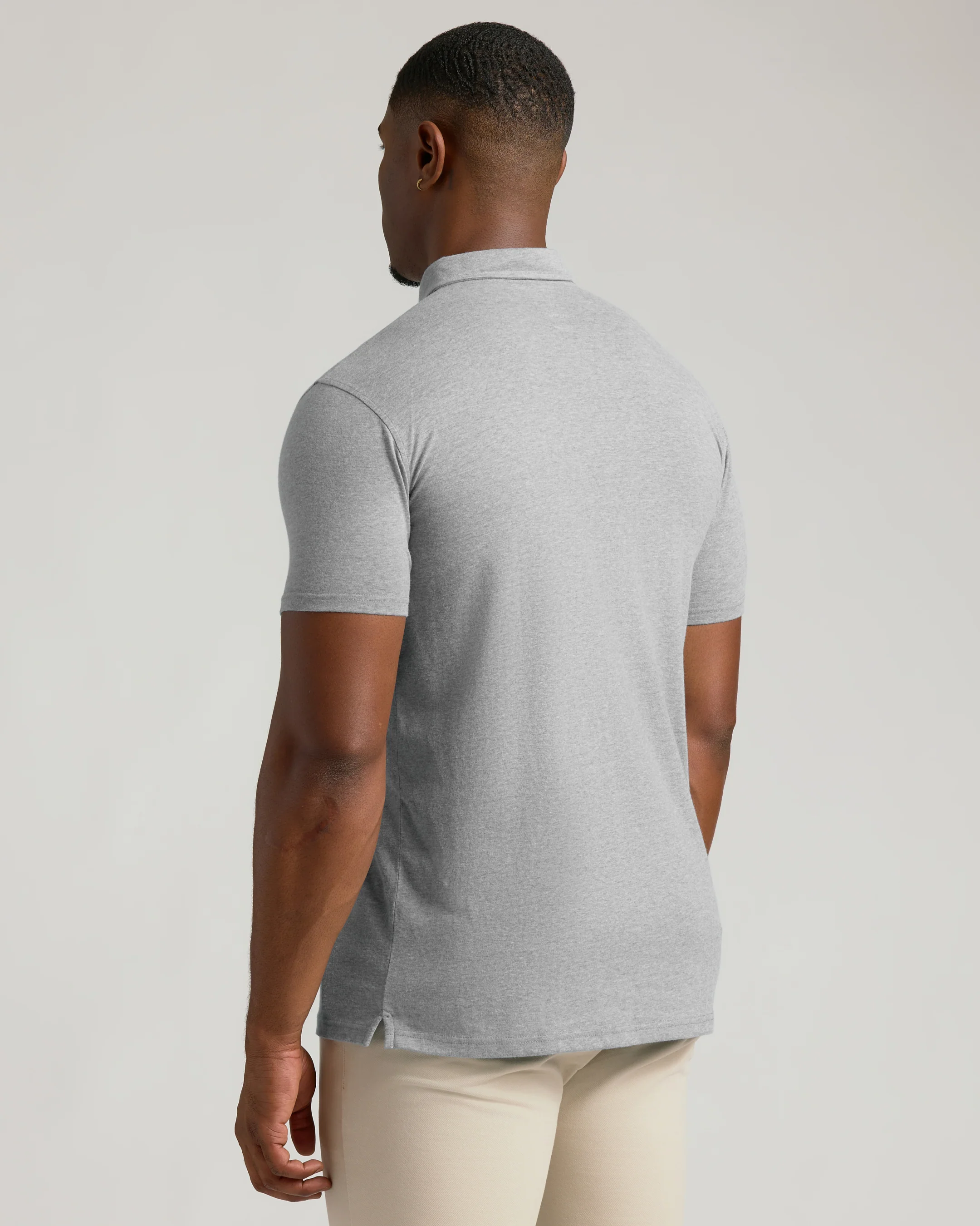 Heather Gray Short Sleeve Tall Polo - Image 3