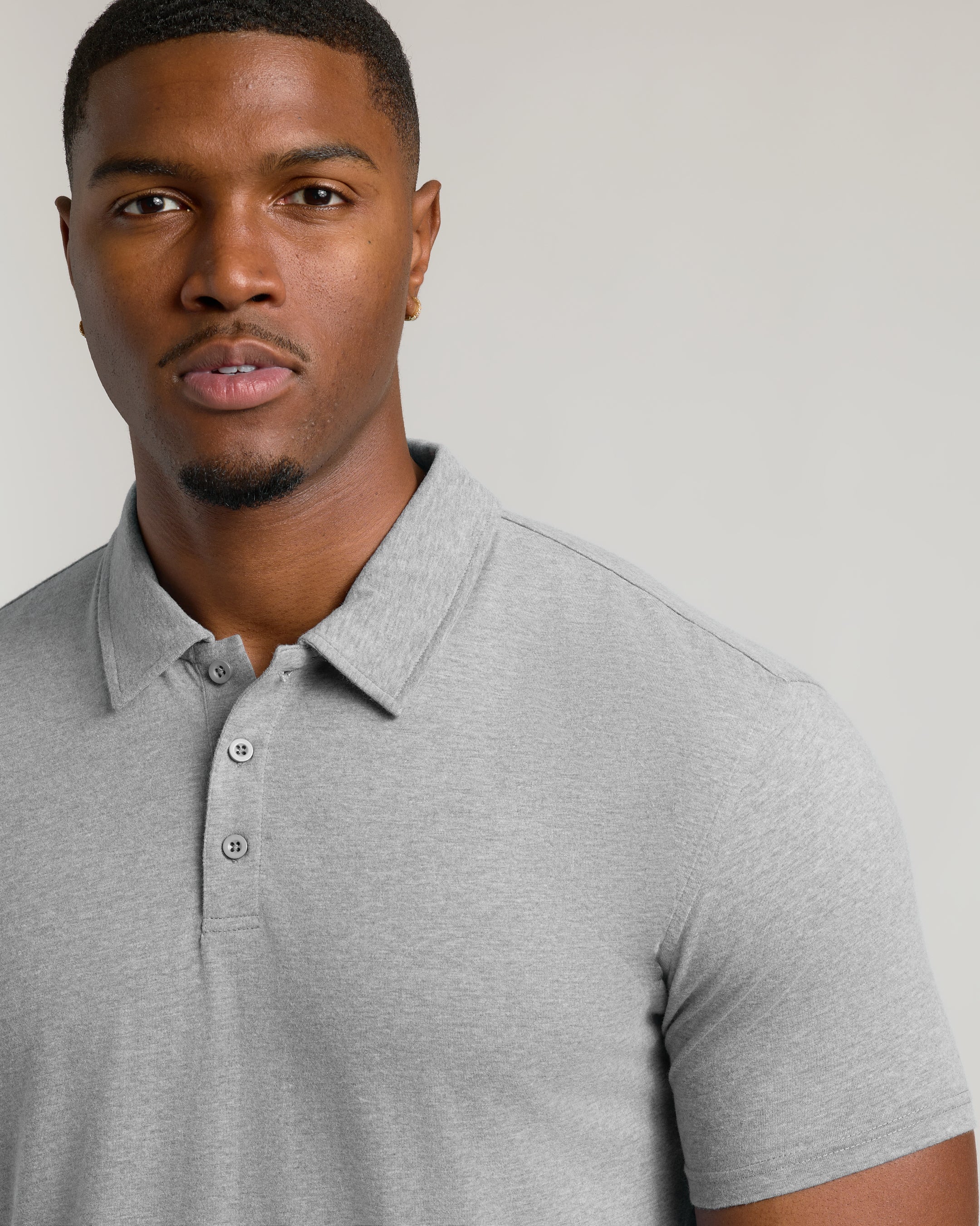 Heather Gray Short Sleeve Tall Polo - Image 4