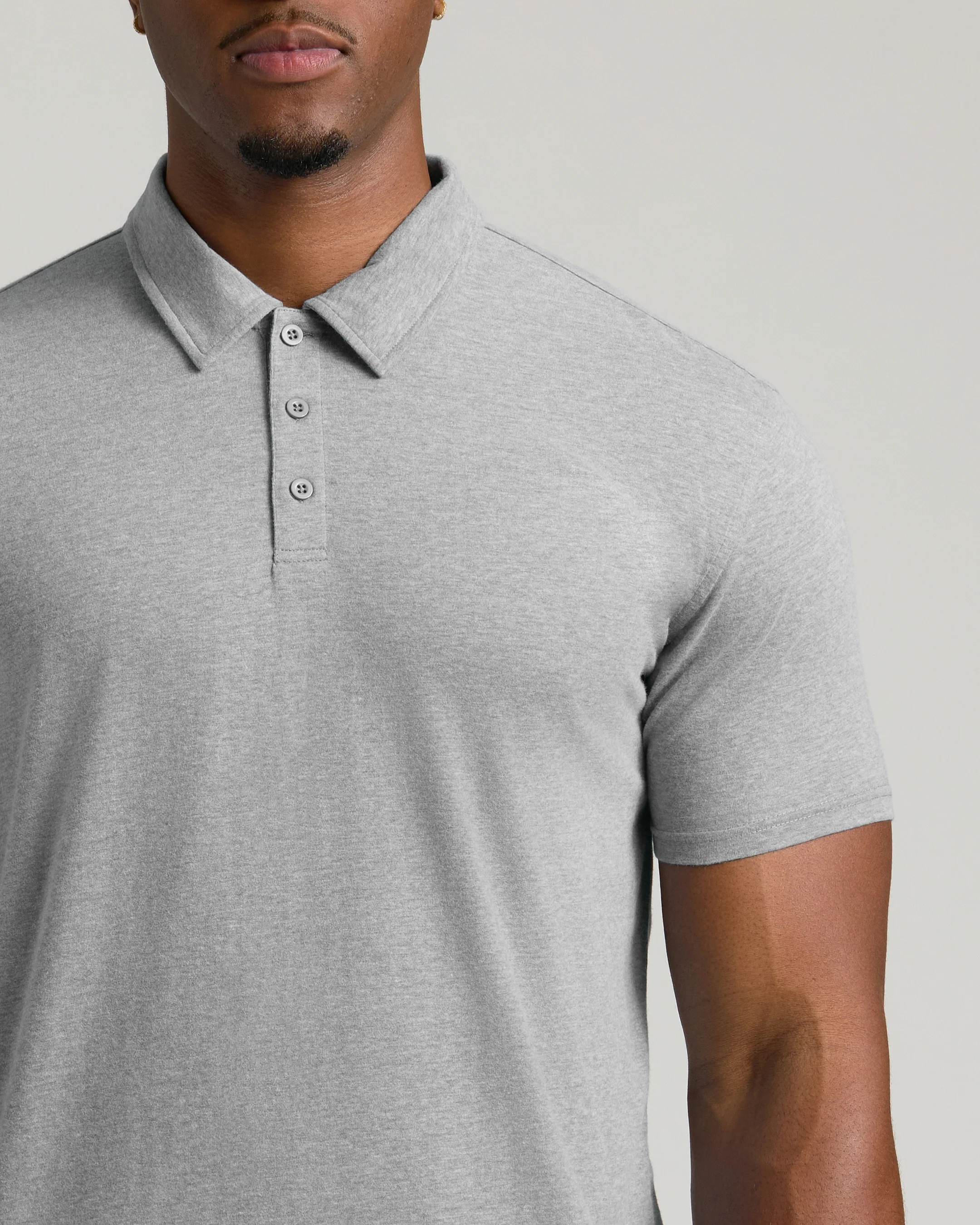 Heather Gray Short Sleeve Tall Polo - Image 5