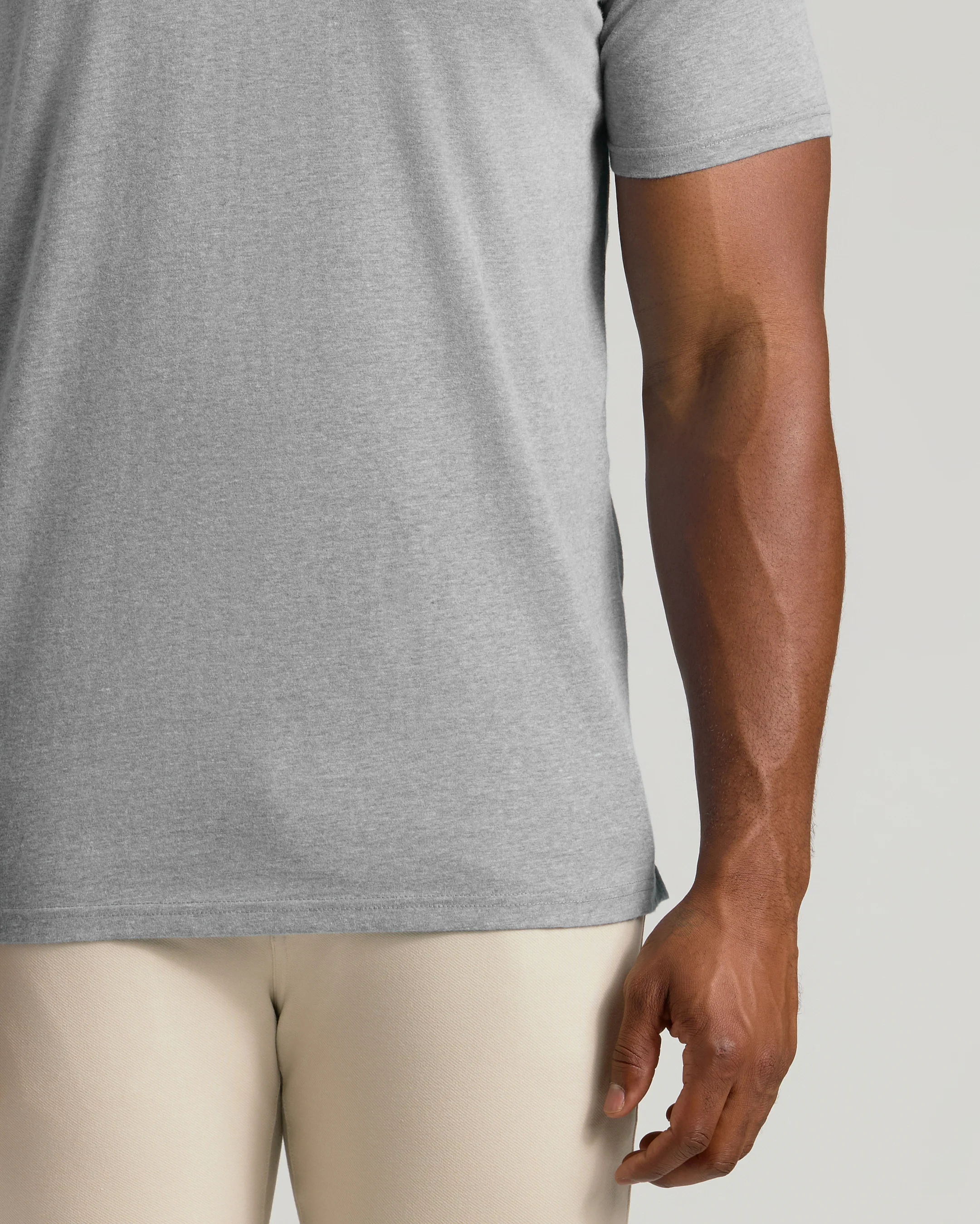Heather Gray Short Sleeve Tall Polo - Image 6