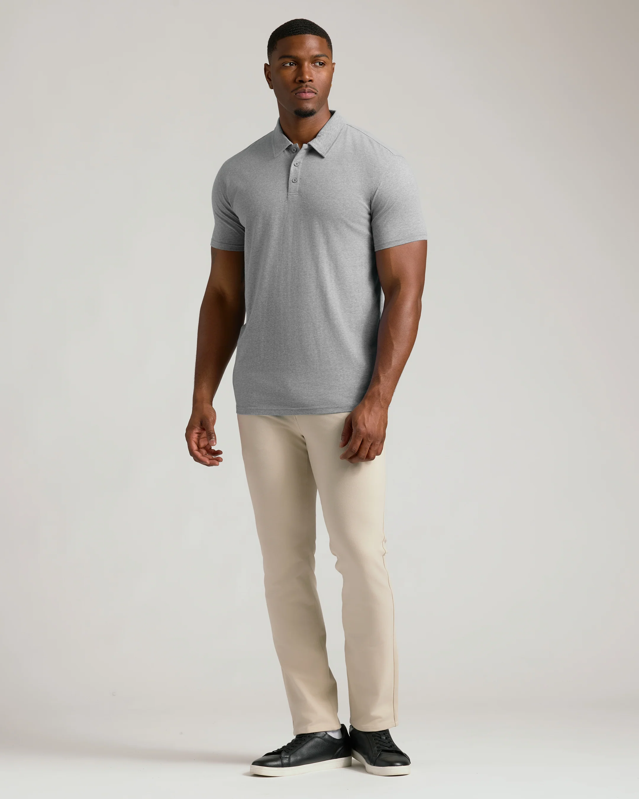Heather Gray Short Sleeve Tall Polo - Image 8