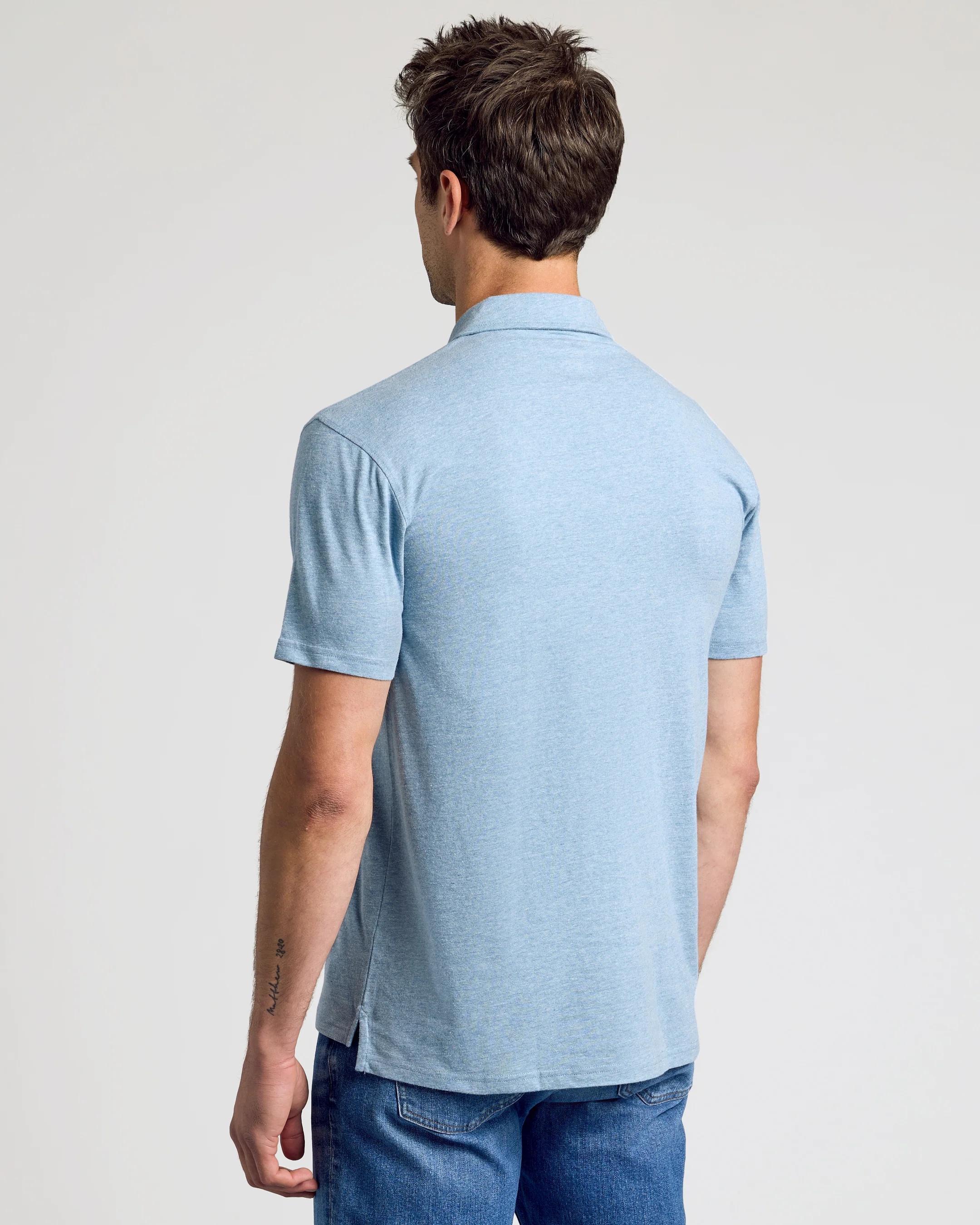Heather Indigo Classic Polo - Image 3