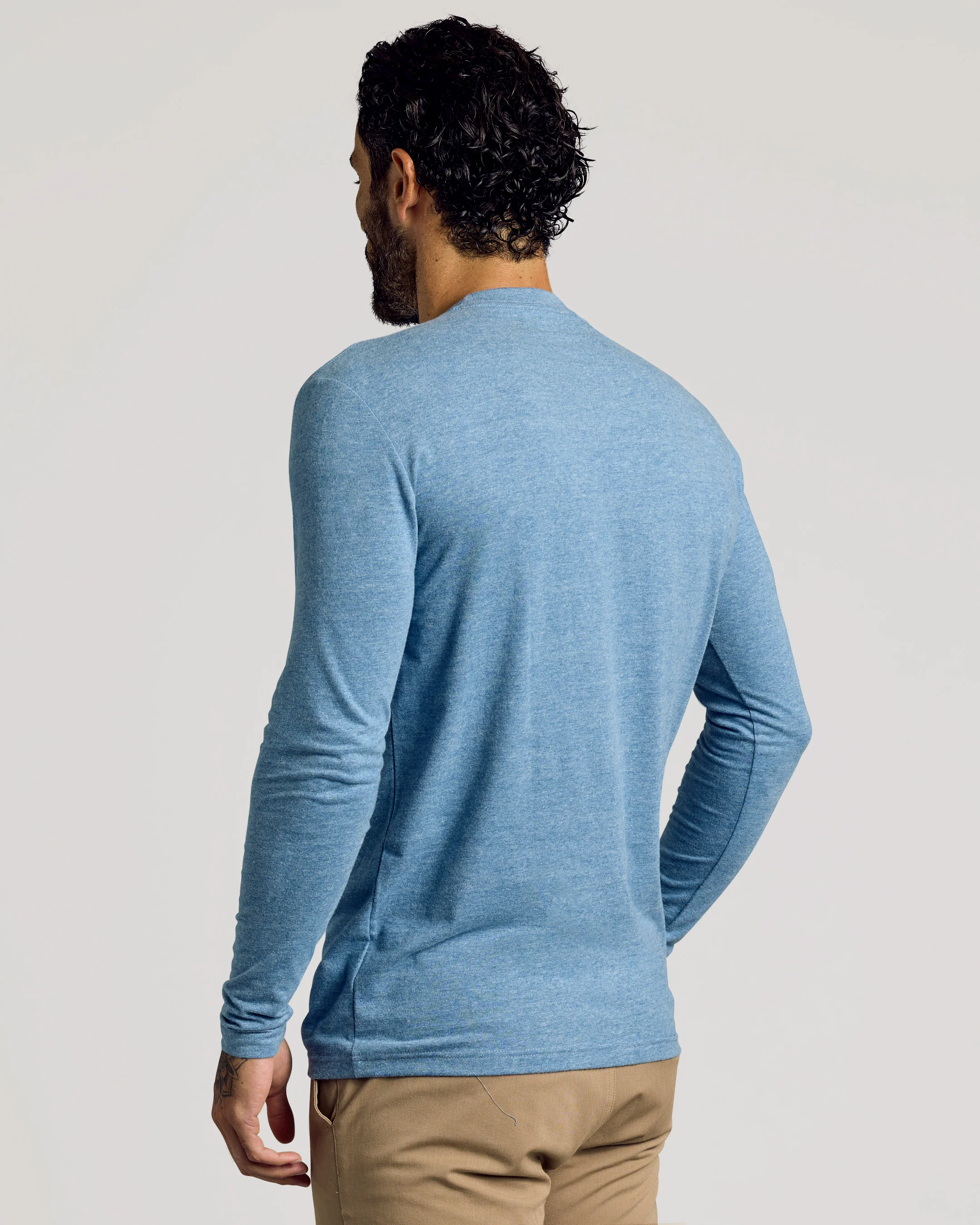 Heather Indigo Tall Long Sleeve T-Shirt - Image 3