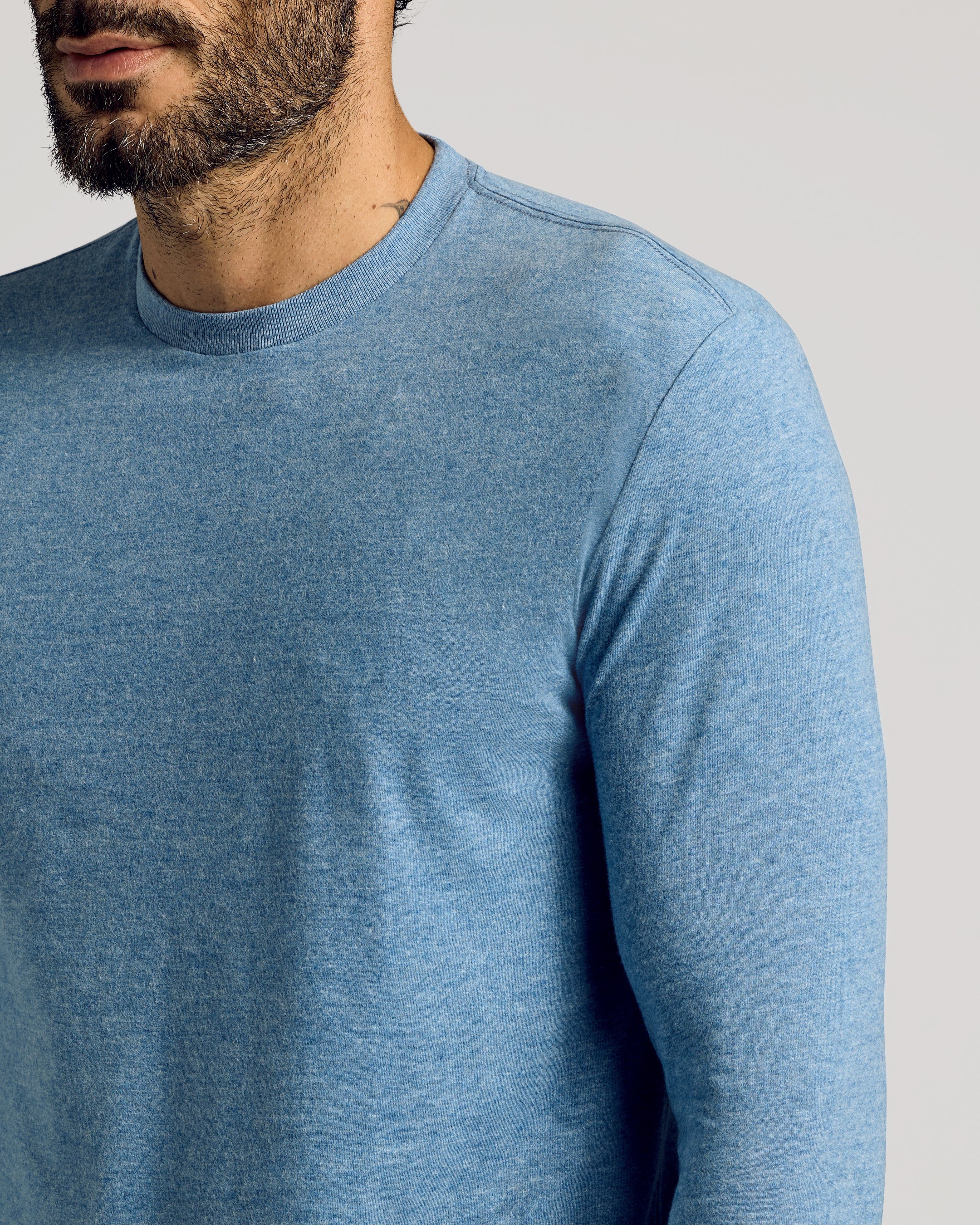 Heather Indigo Tall Long Sleeve T-Shirt - Image 4