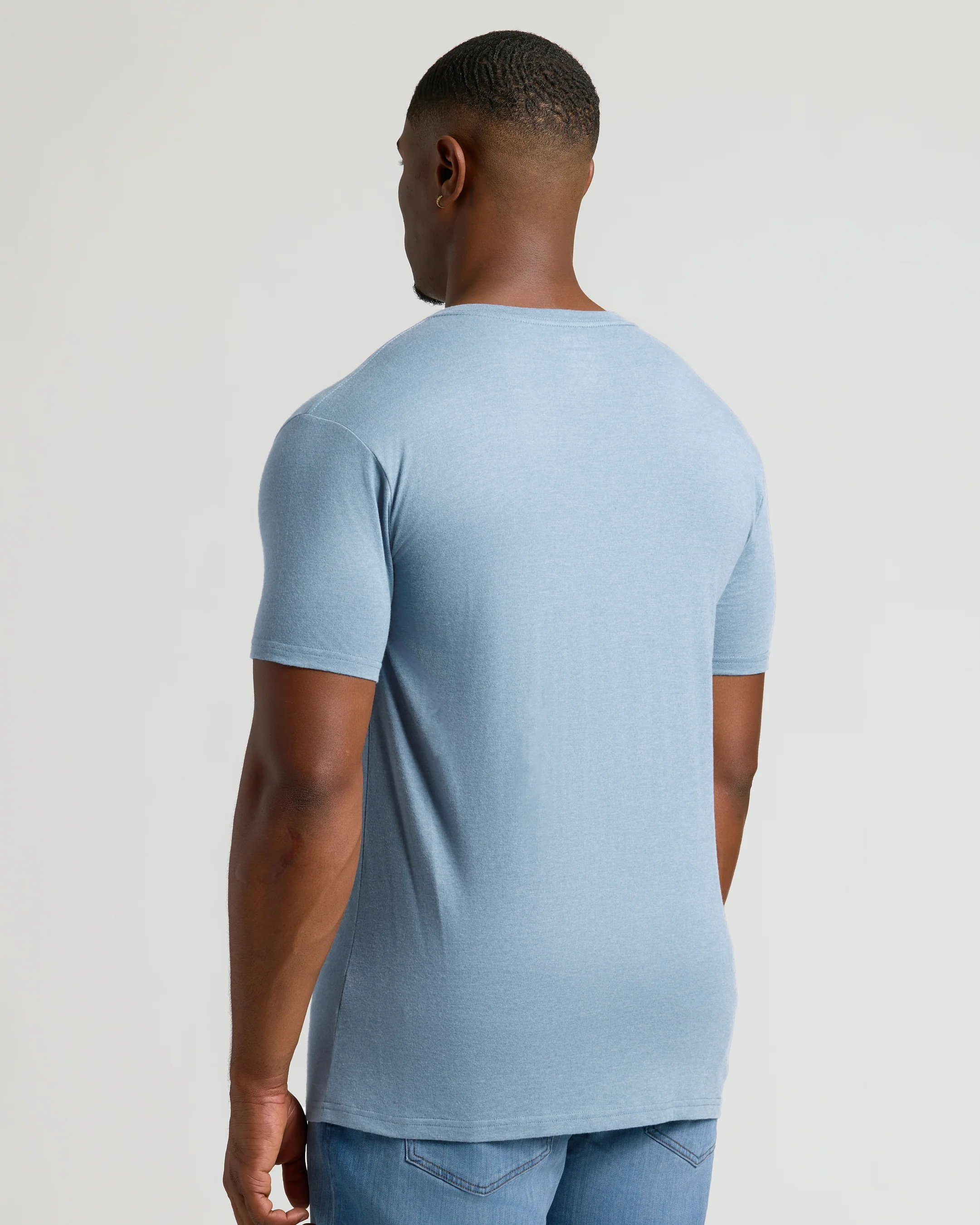 Heather Indigo Tall Short Sleeve Classic V-Neck - Image 3