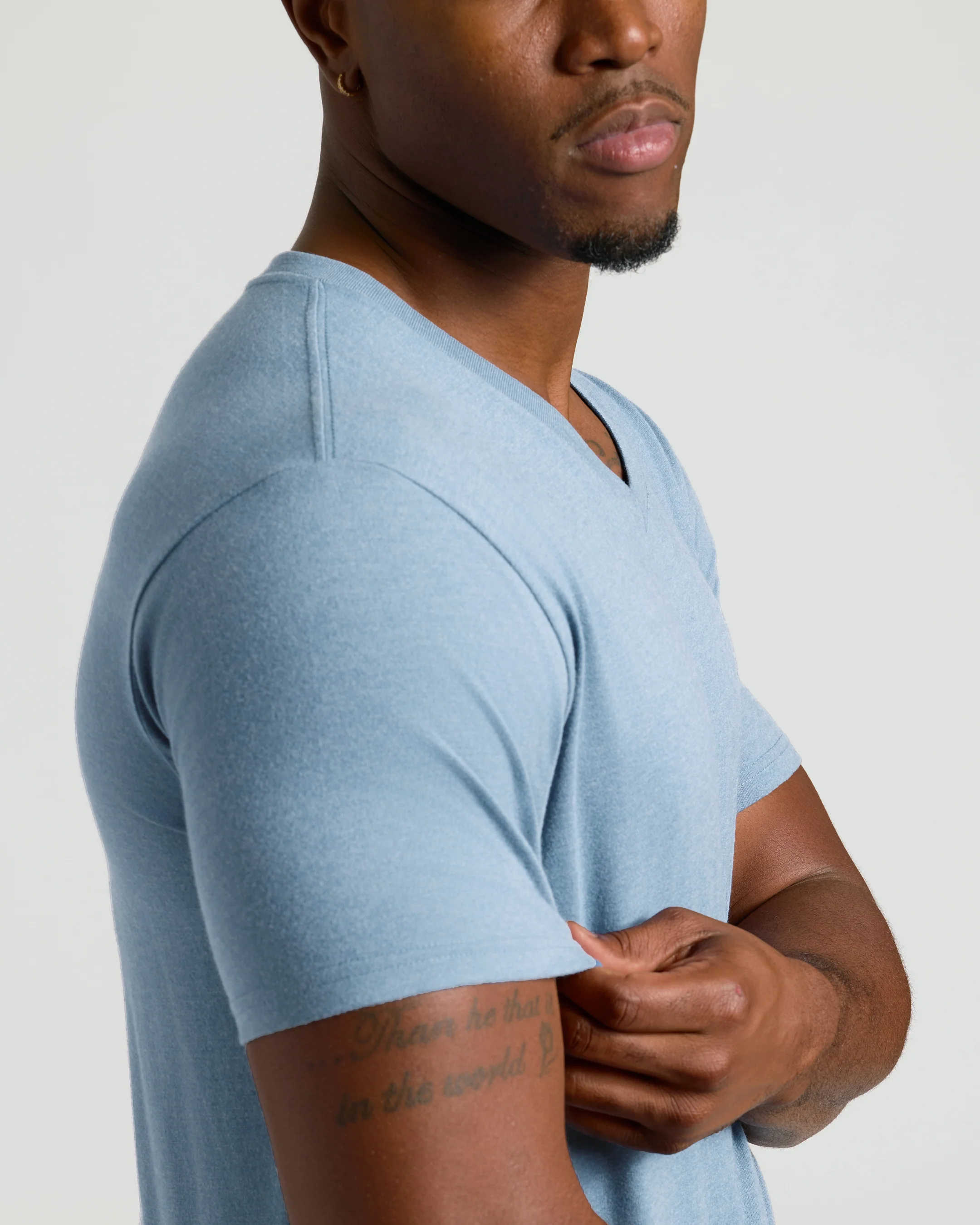 Heather Indigo Tall Short Sleeve Classic V-Neck - Image 5