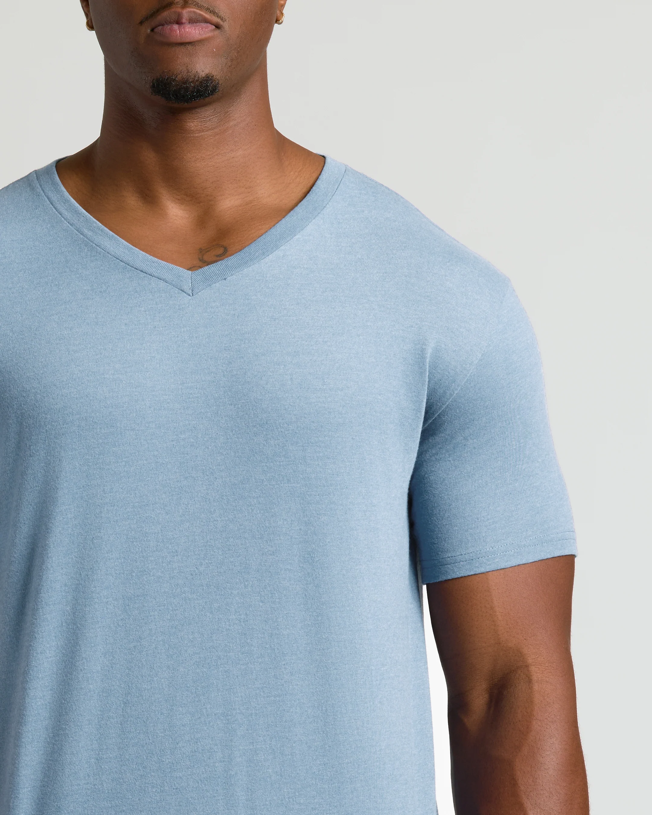 Heather Indigo Tall Short Sleeve Classic V-Neck - Image 6